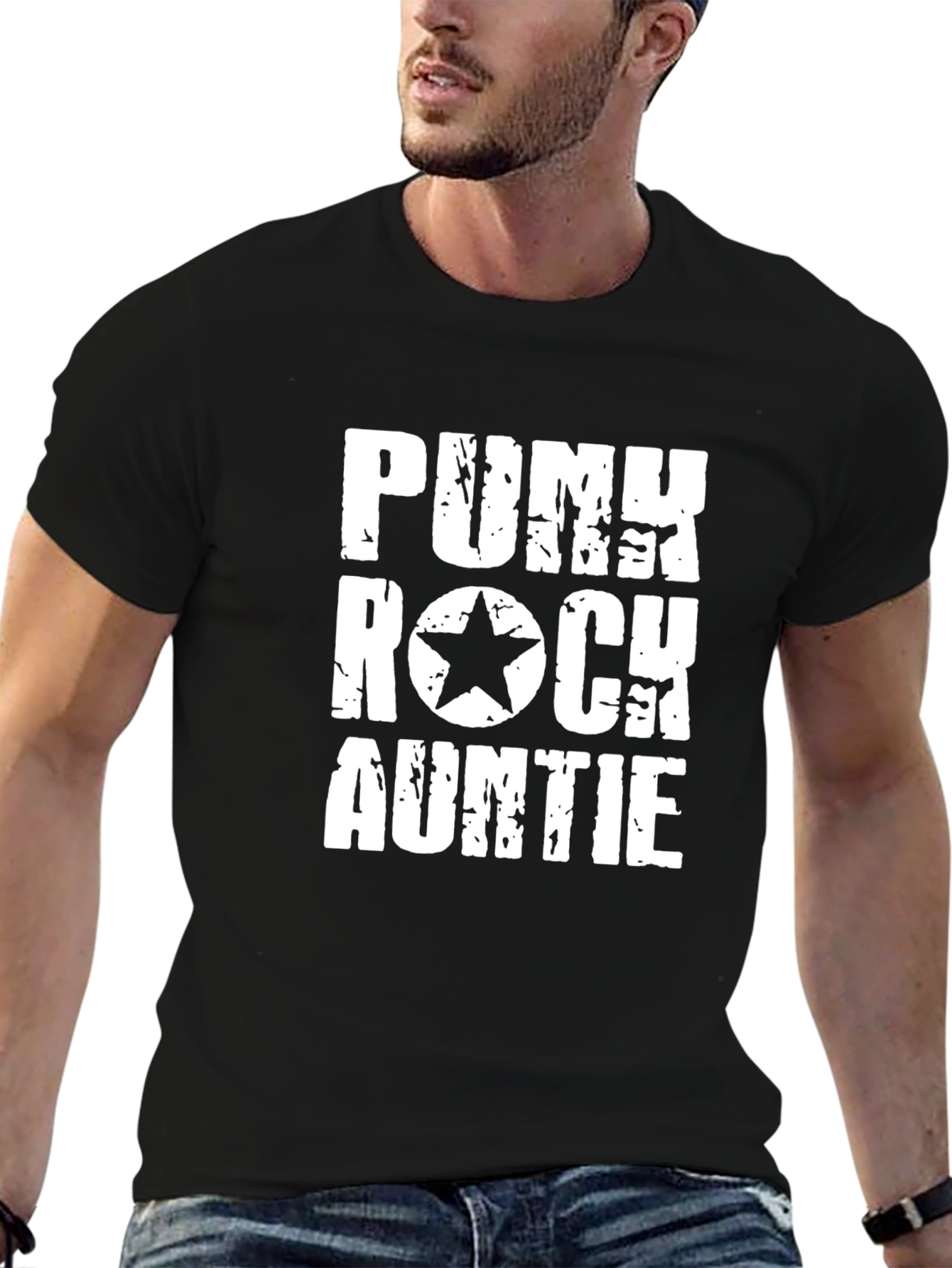 Punk Rock Auntie T-Shirt - Black Graphic Tee