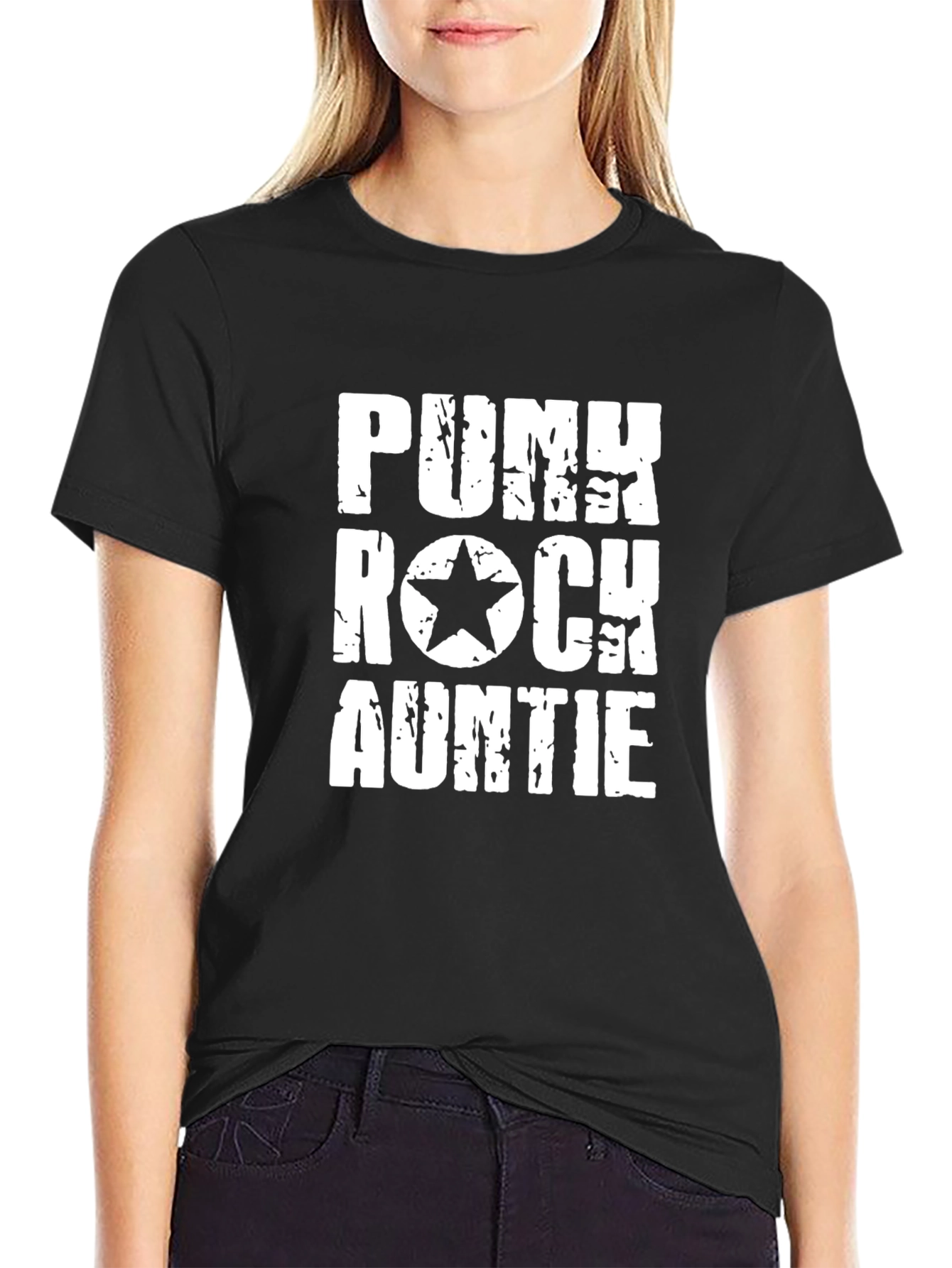 Punk Rock Auntie T-Shirt - Black Graphic Tee