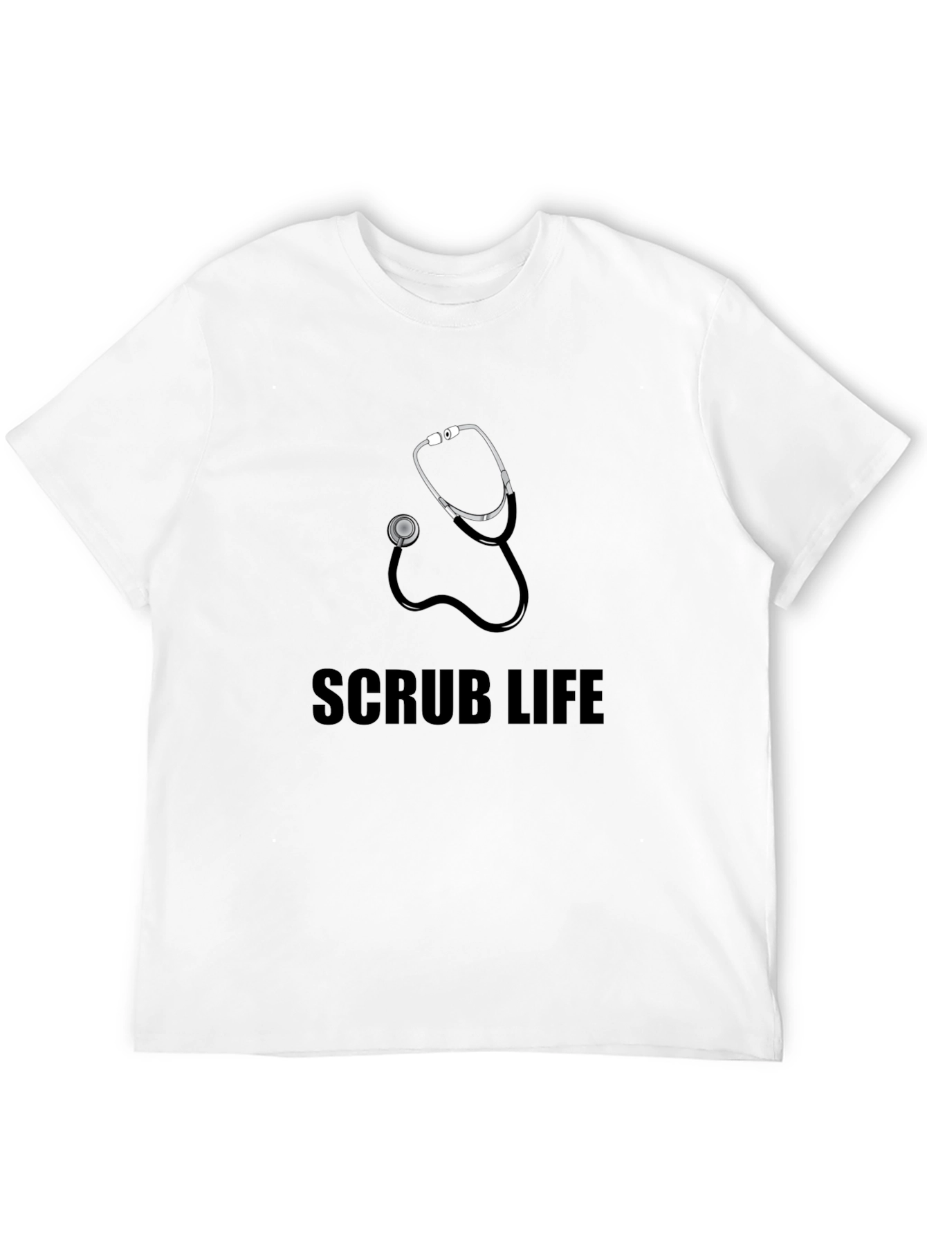 Scrub Life Stethoscope Graphic T-Shirt - Black
