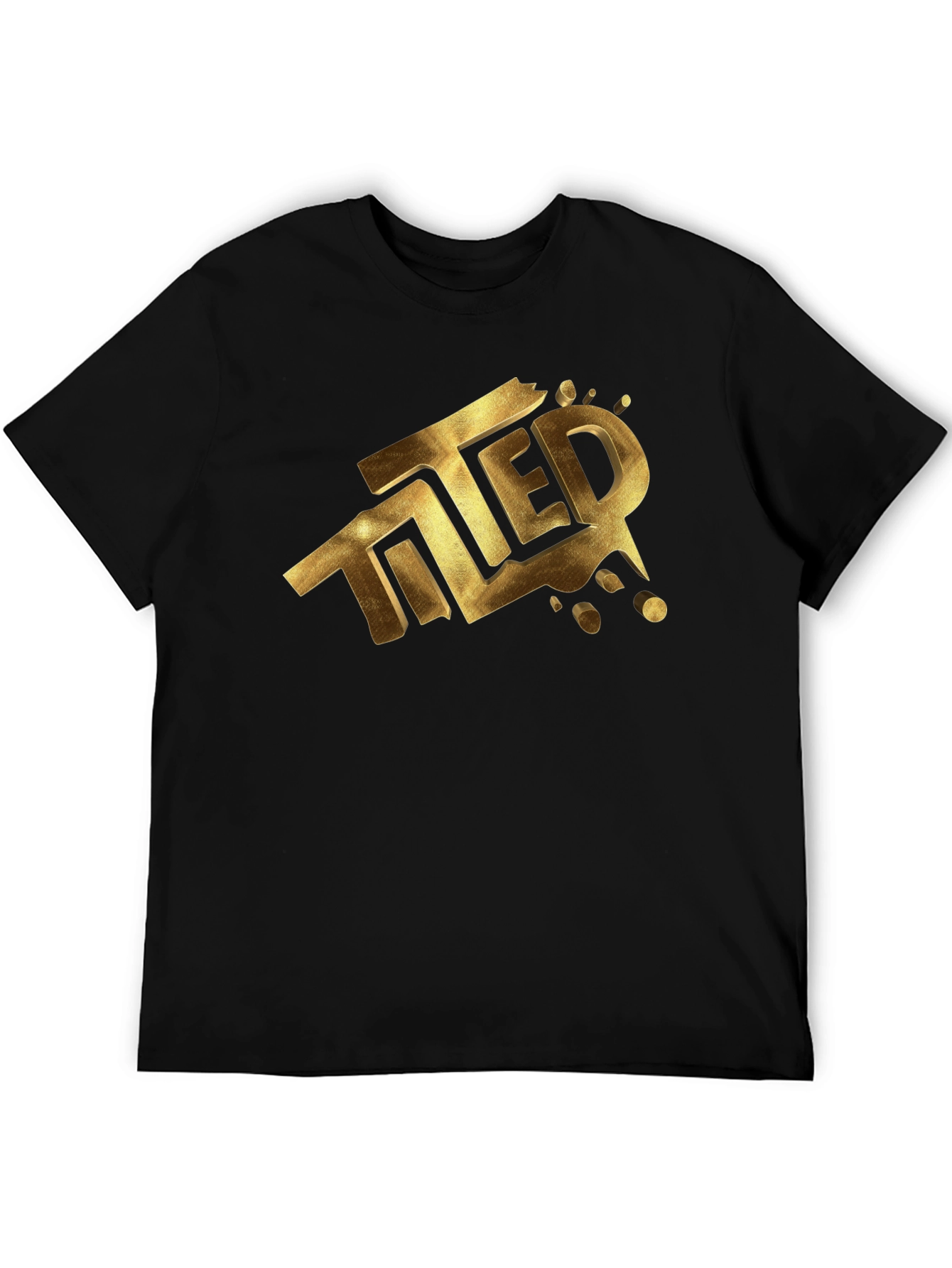 Tilted Gold Graphic Black T-Shirt