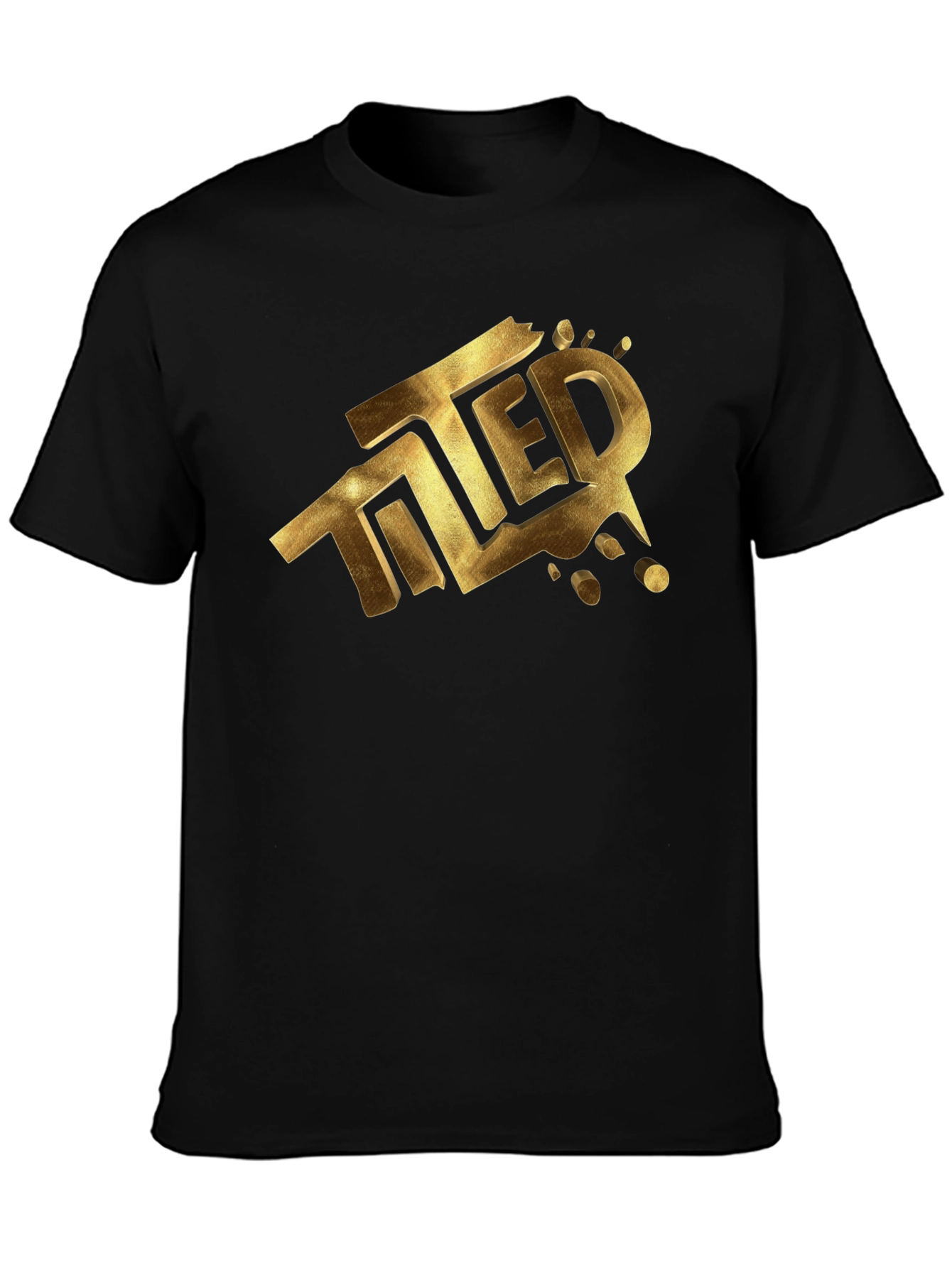 Tilted Gold Graphic Black T-Shirt