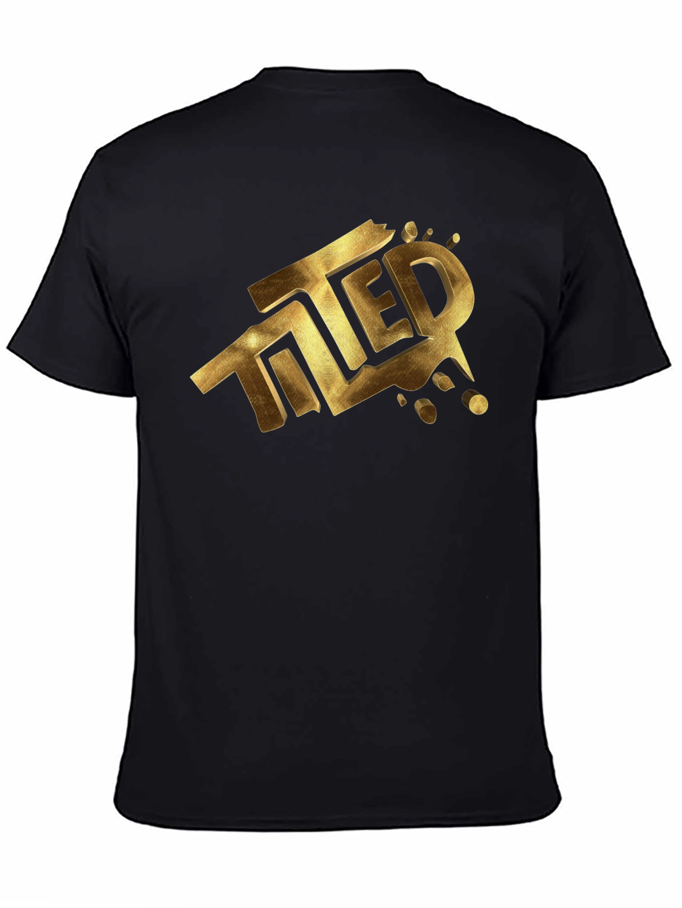Tilted Gold Graphic Black T-Shirt