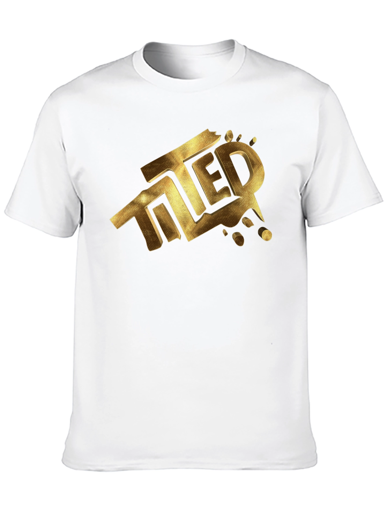 Tilted Gold Graphic Black T-Shirt