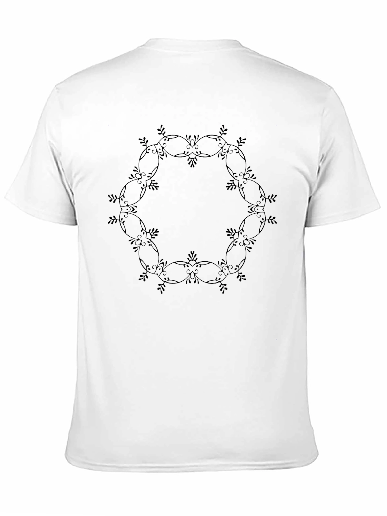 Elegant Black Floral Circle Graphic Tee