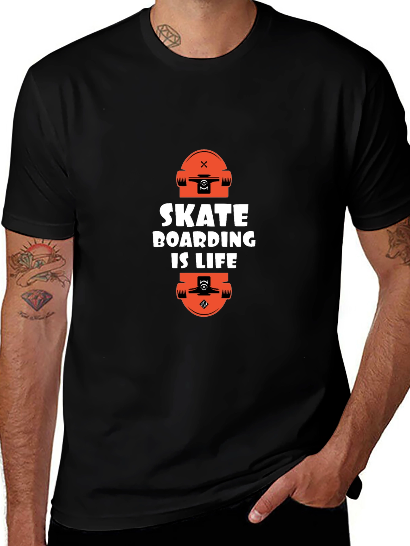 Skateboarding is Life Graphic Tee - Black