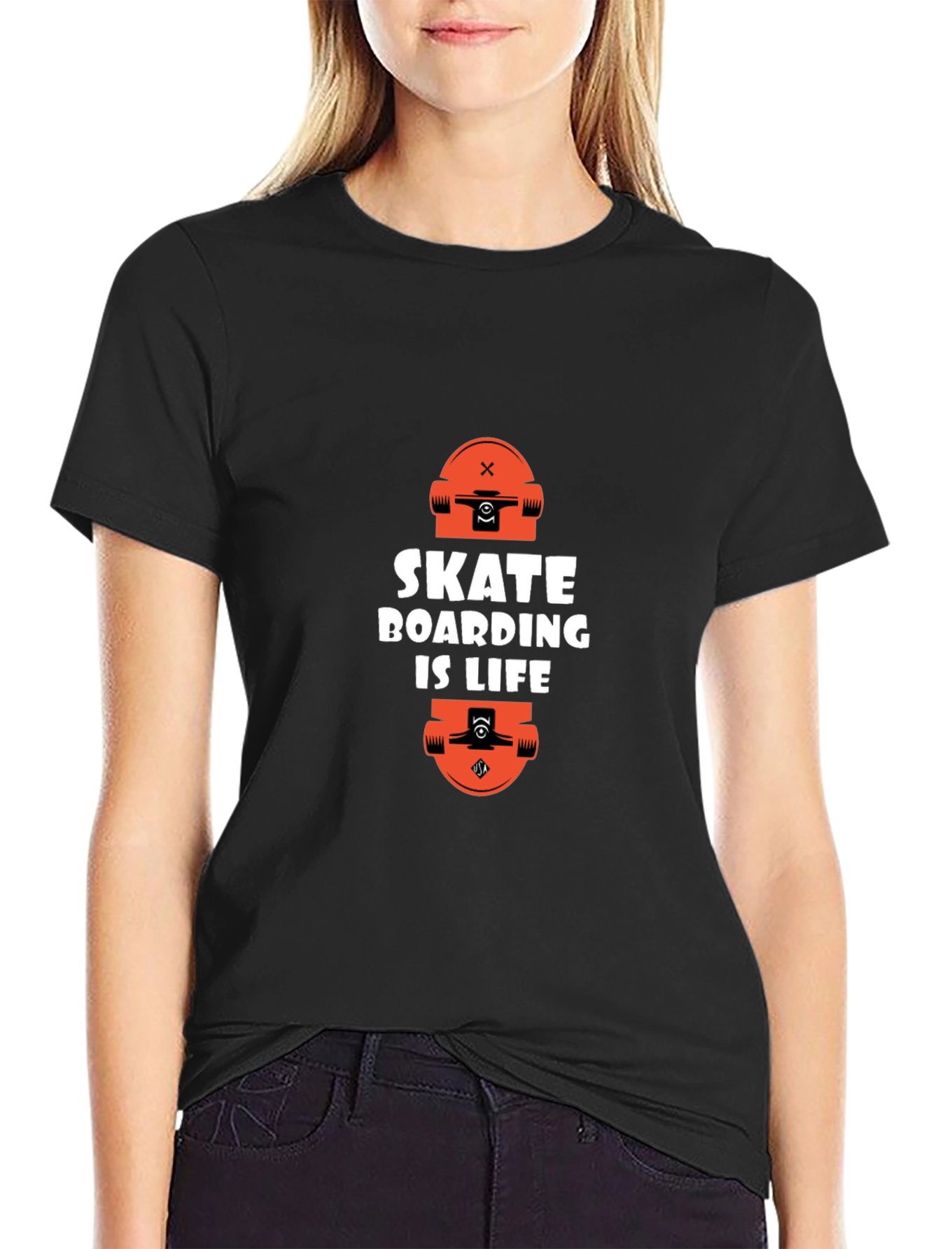 Skateboarding is Life Graphic Tee - Black