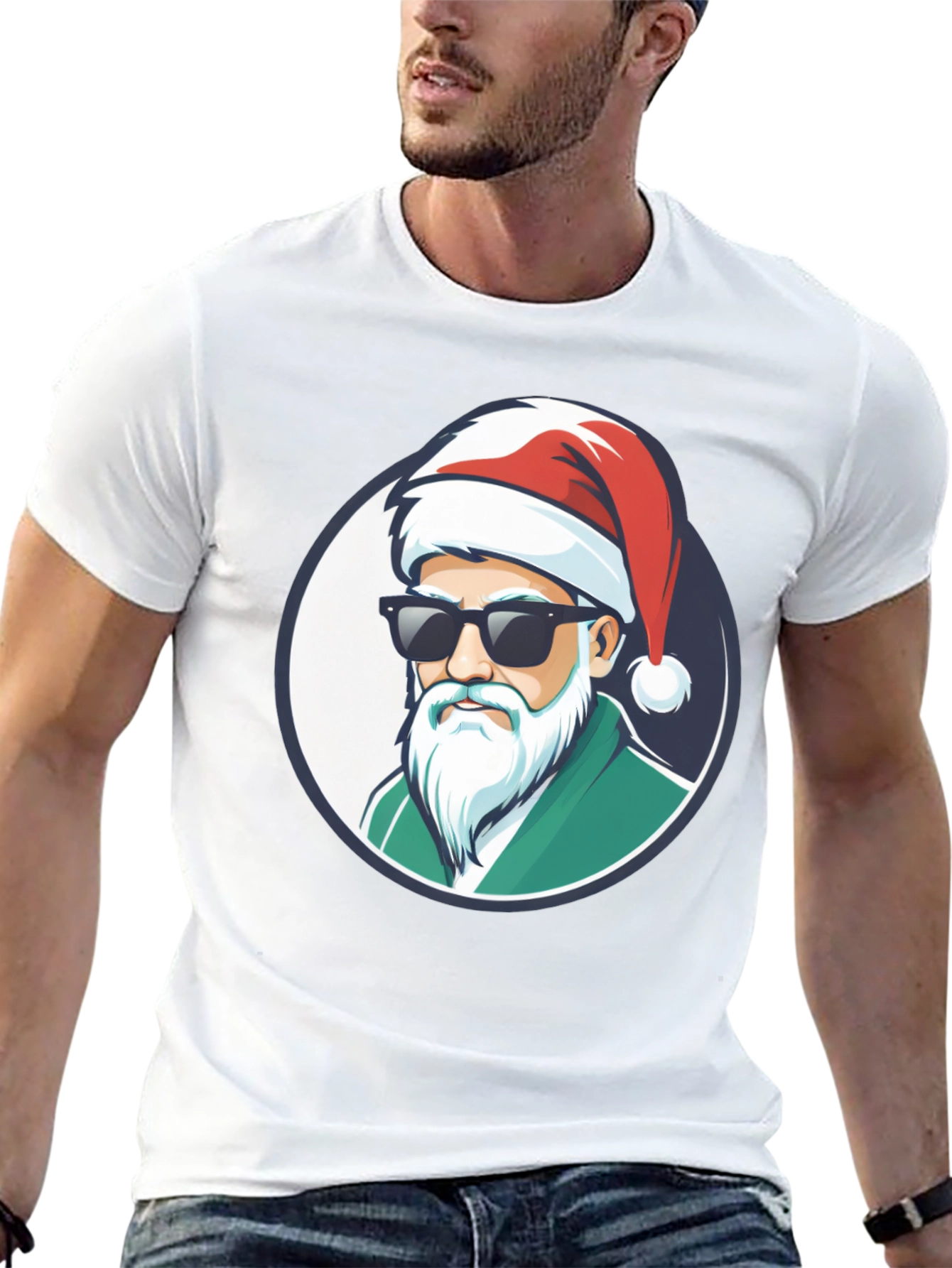 Cool Santa Graphic Tee - Holiday Style