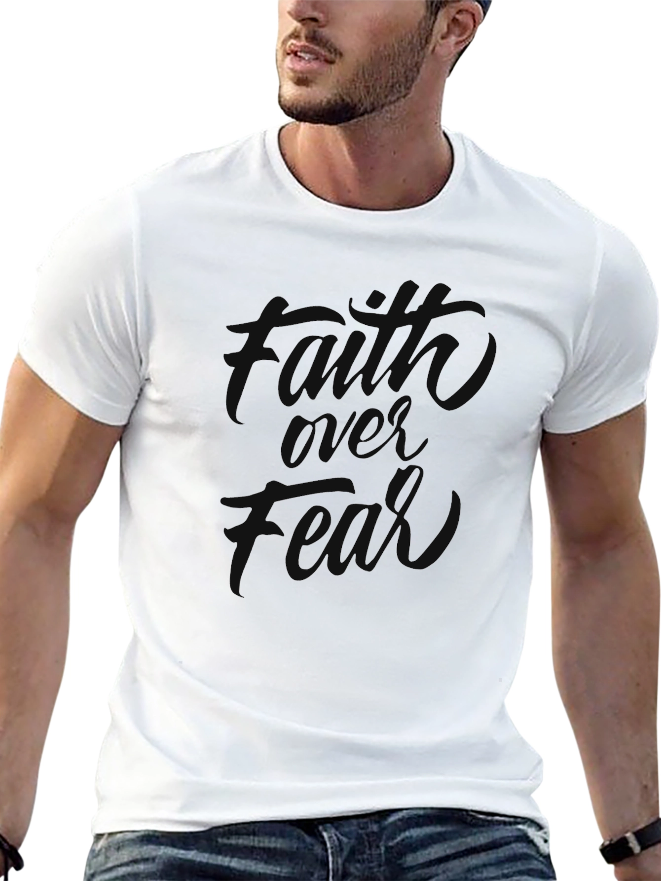 Faith Over Fear Graphic Black Tee