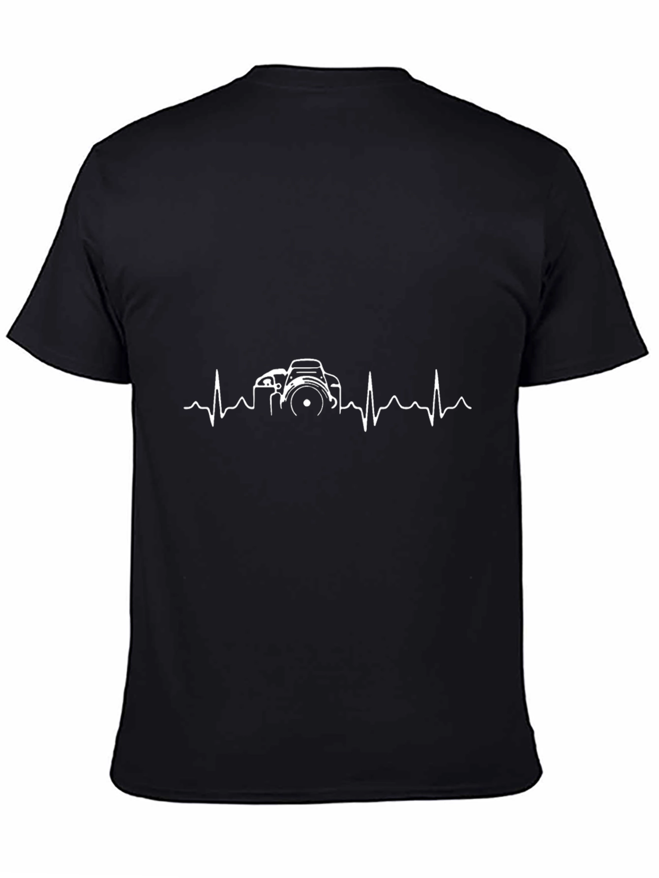 Photographer Heartbeat Black T-Shirt