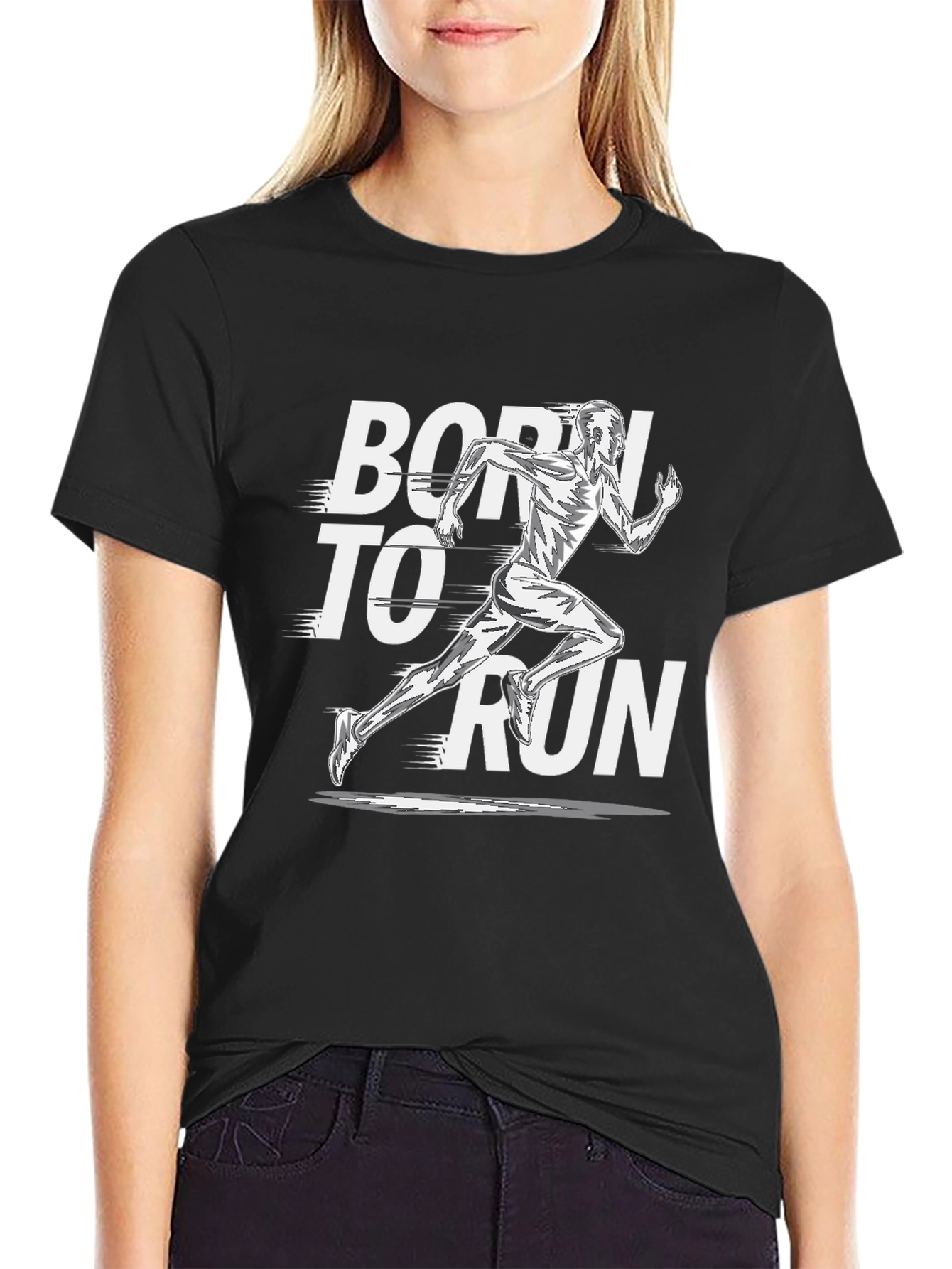 Born to Run Black Graphic Tee
