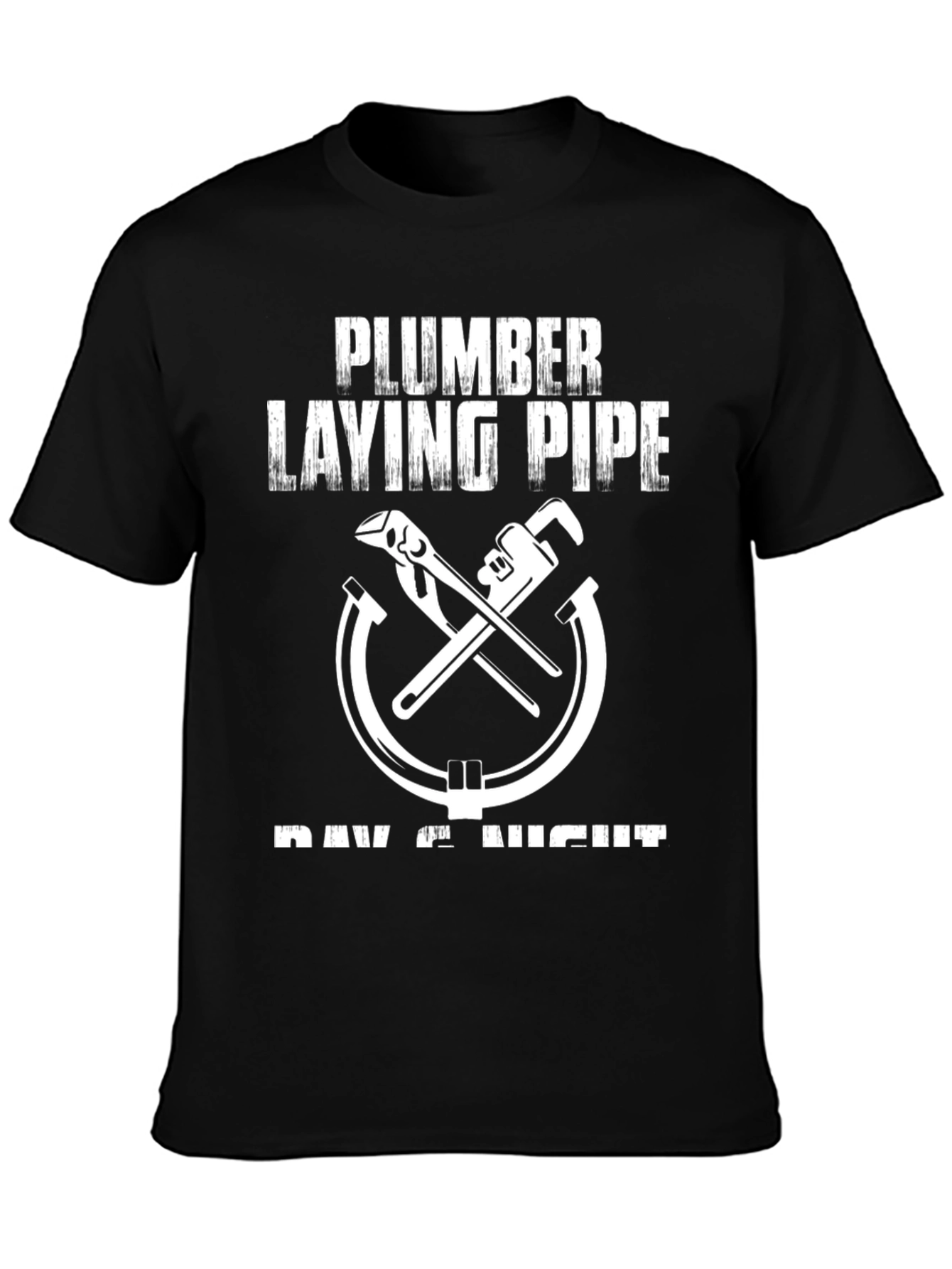 Plumber Laying Pipe Day or Night T-Shirt