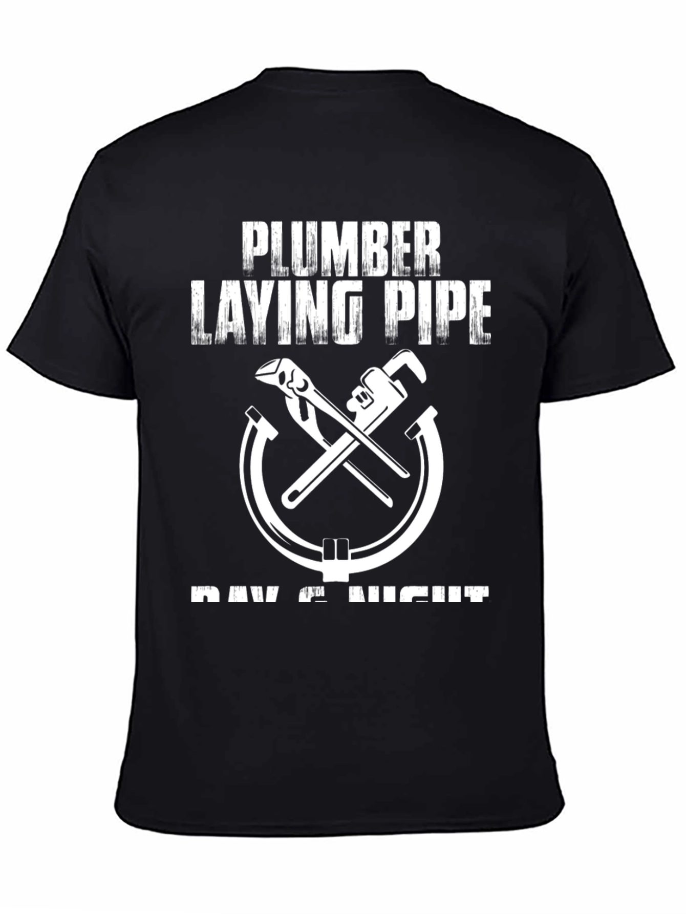 Plumber Laying Pipe Day or Night T-Shirt