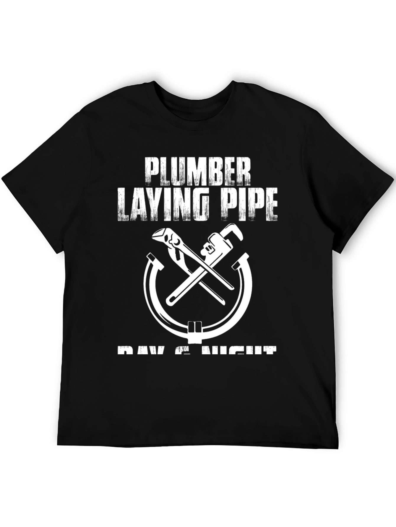 Plumber Laying Pipe Day or Night T-Shirt