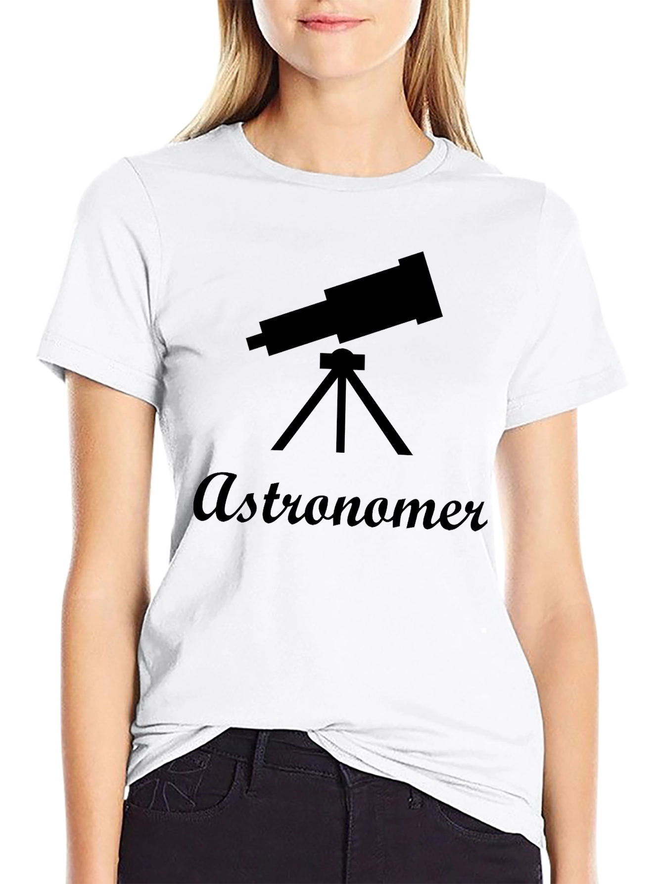 Astronomer Graphic Tee - Black Cotton T-Shirt