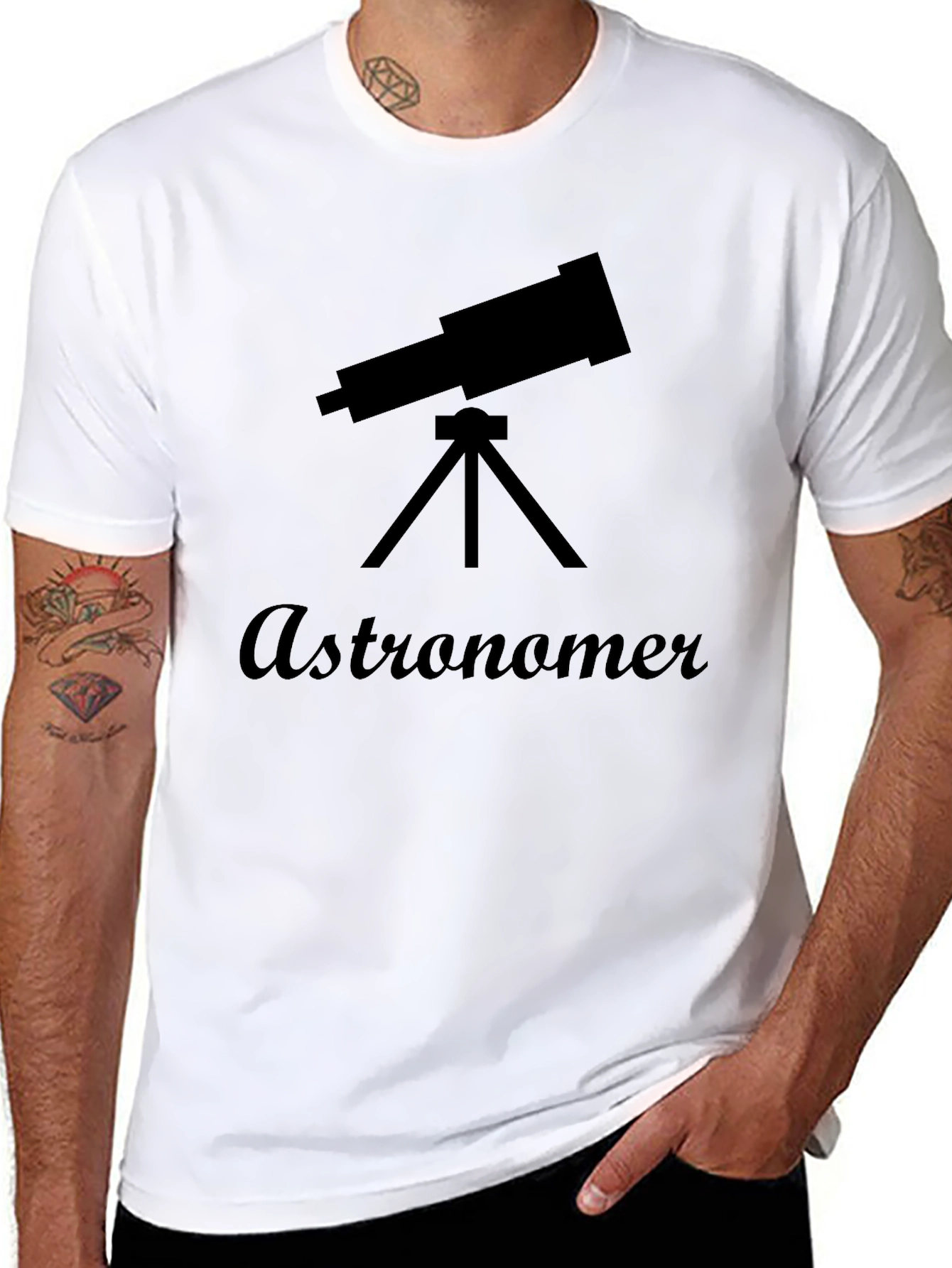 Astronomer Graphic Tee - Black Cotton T-Shirt