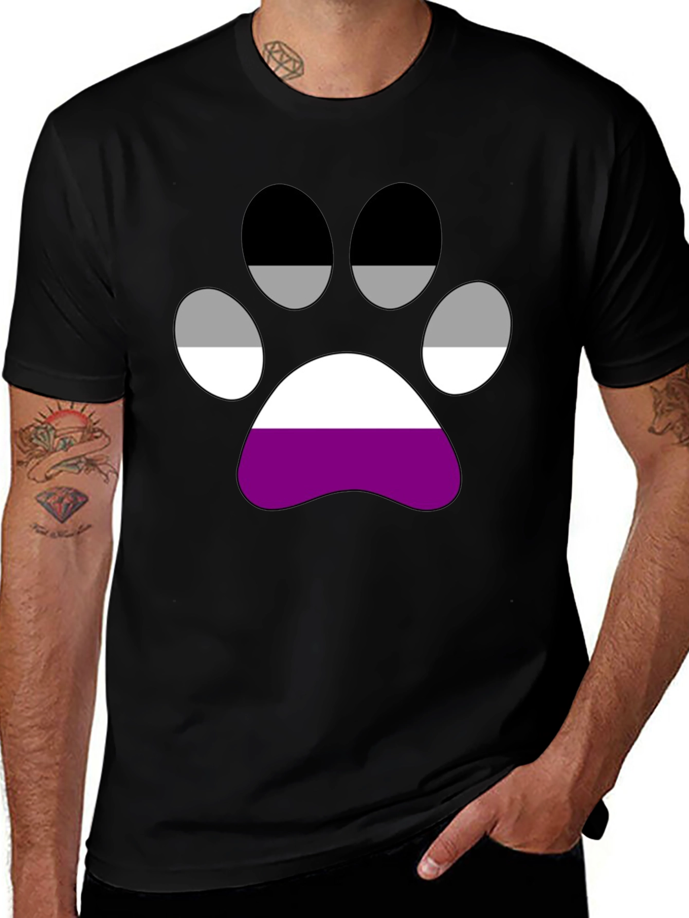 Asexual Pride Paw Print T-Shirt