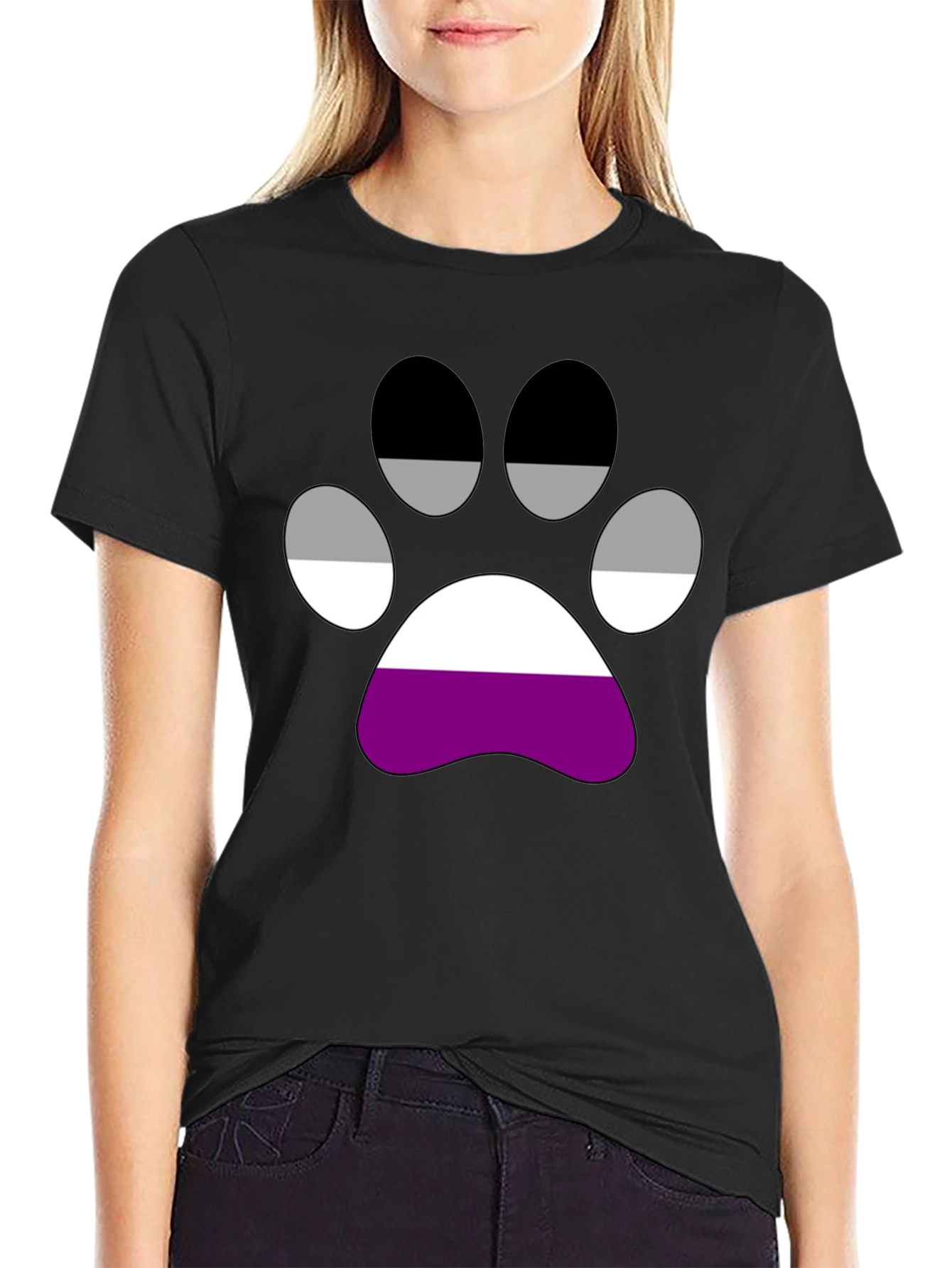 Asexual Pride Paw Print T-Shirt