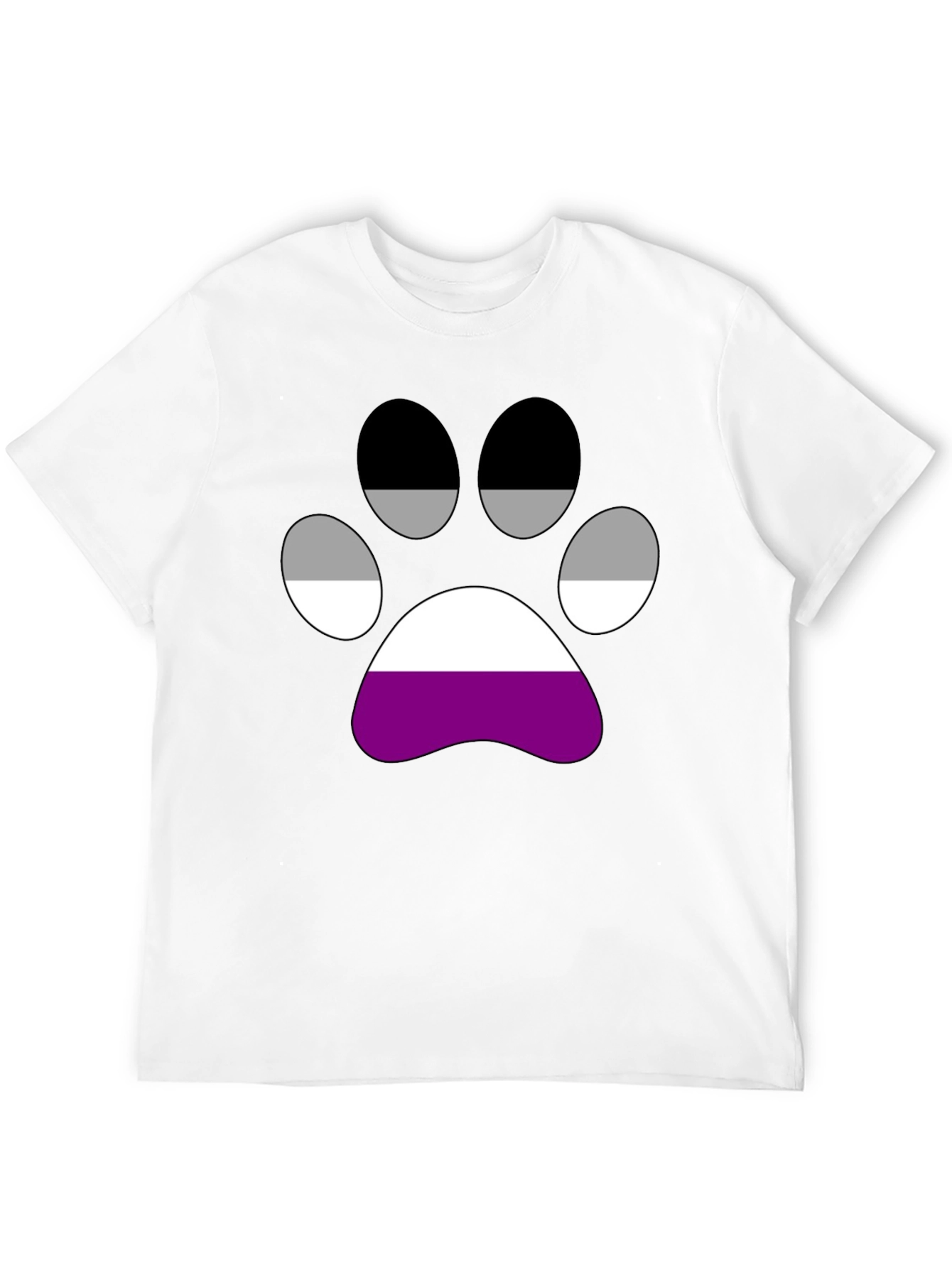 Asexual Pride Paw Print T-Shirt