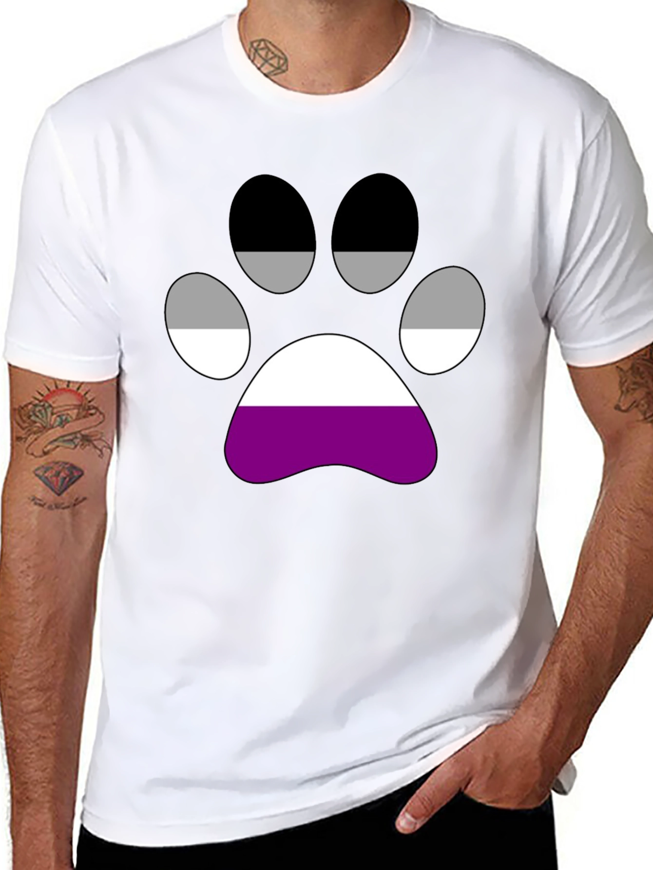 Asexual Pride Paw Print T-Shirt