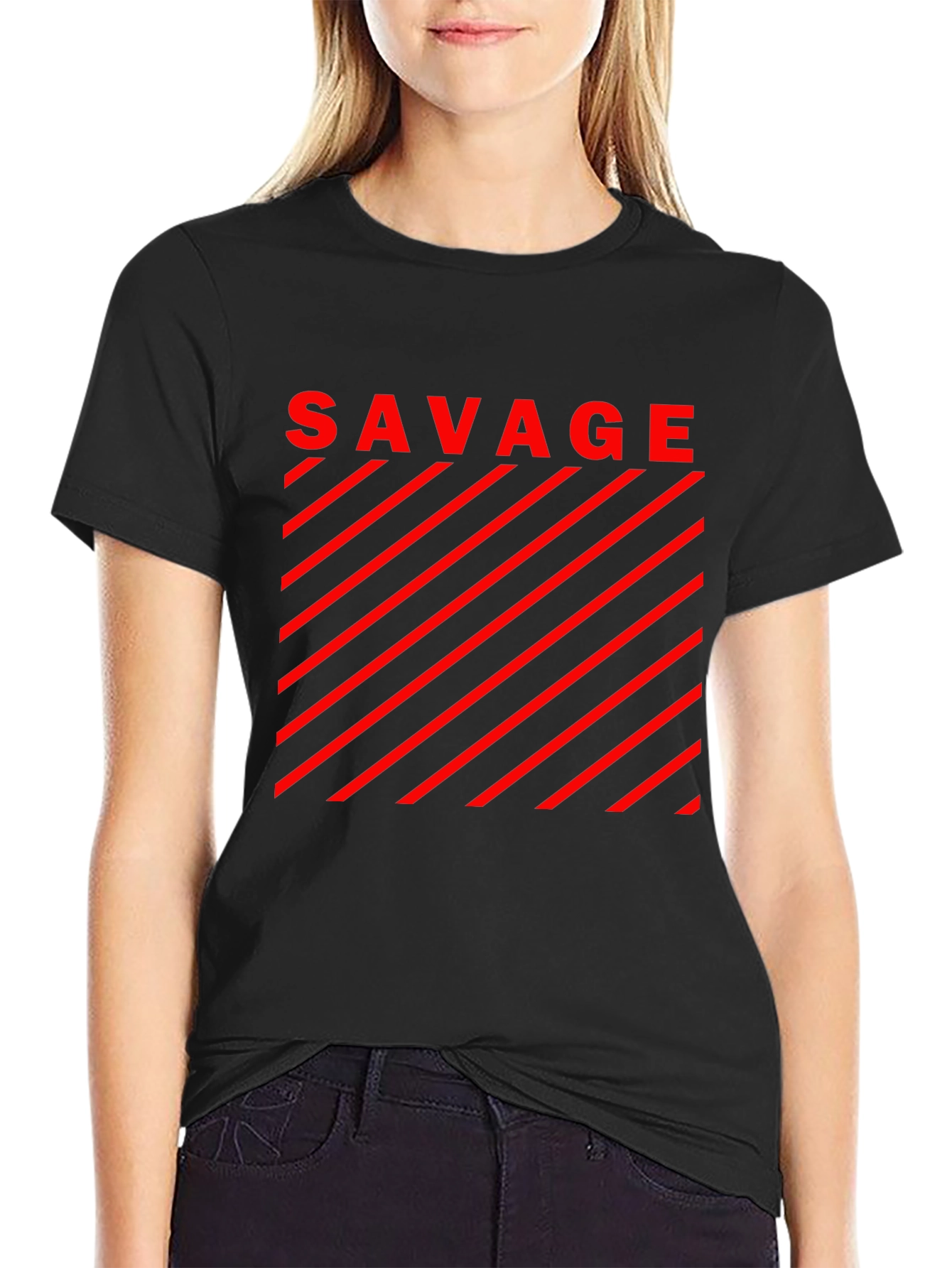 Savage Graphic T-Shirt - Bold Red Design