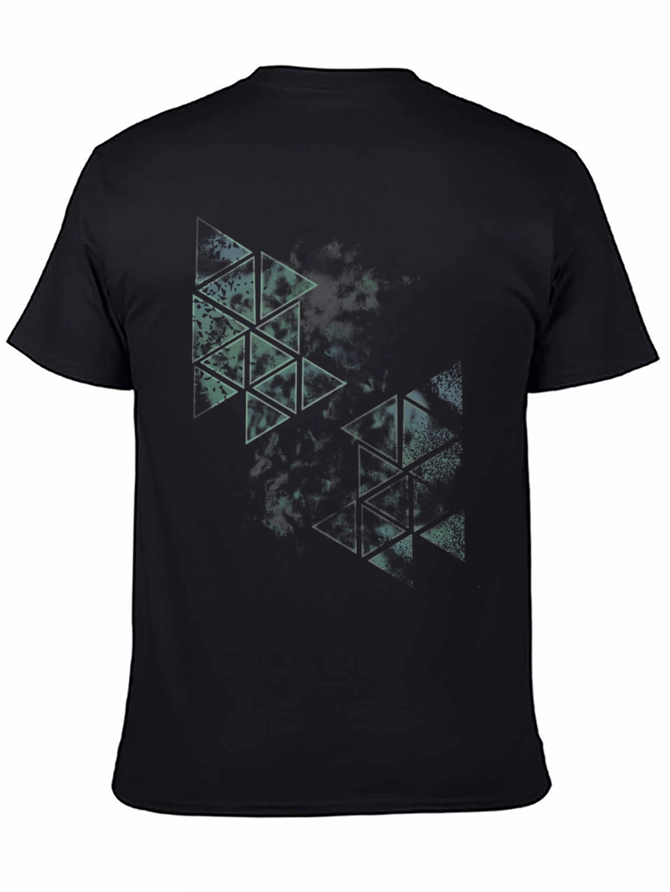 Abstract Triangle Graphic Black Tee