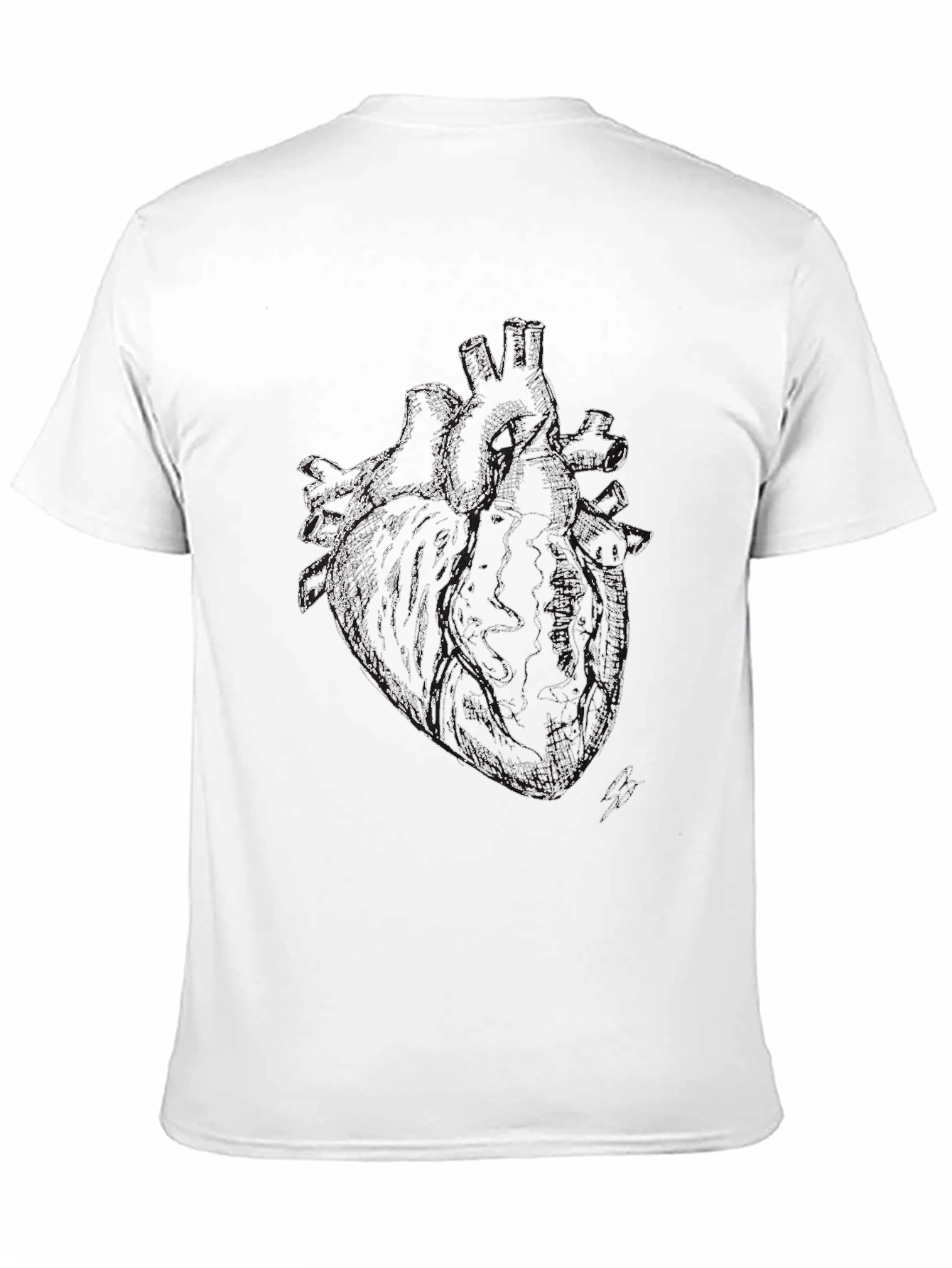 Anatomical Heart Print Black T-Shirt