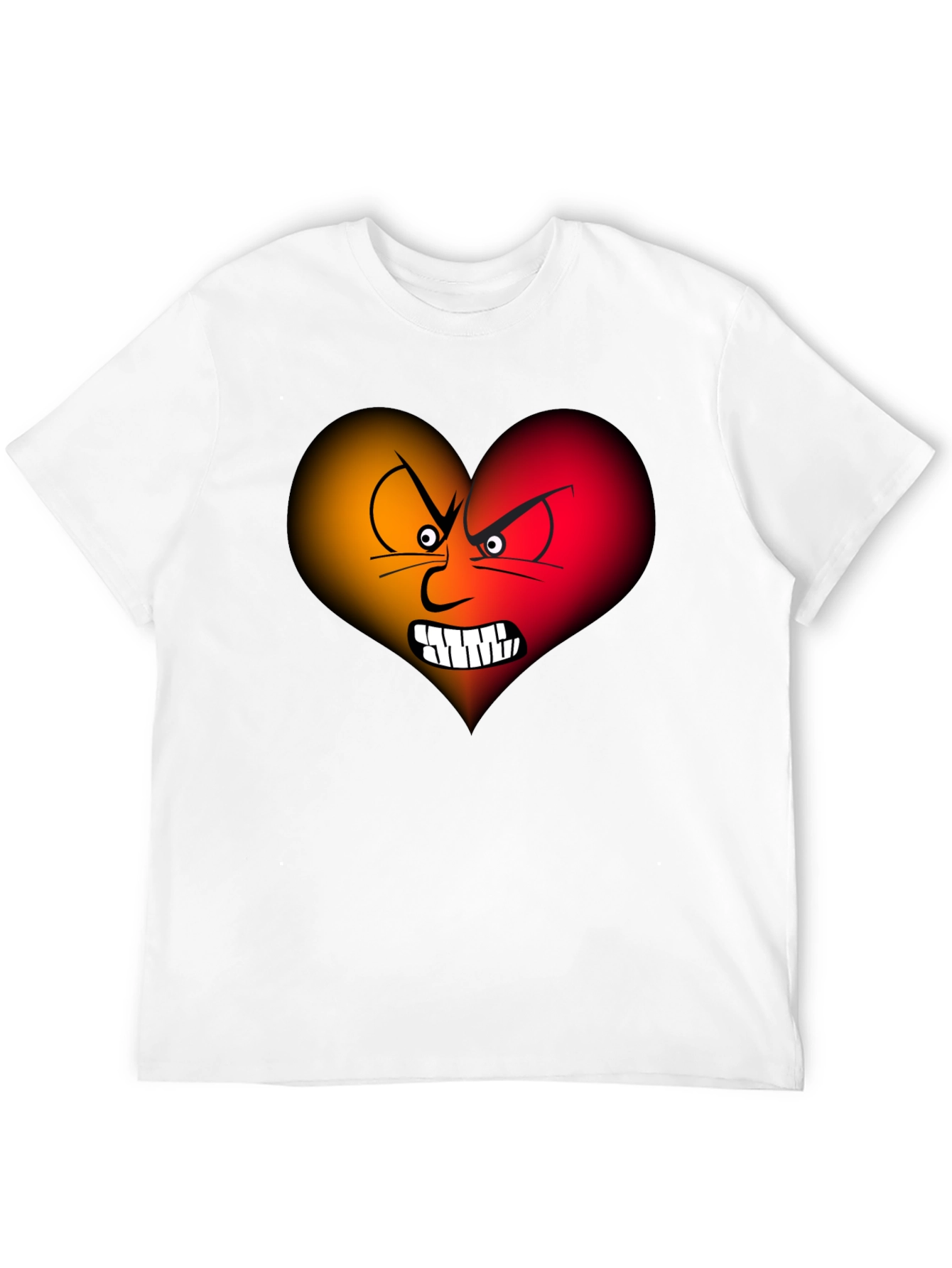 Angry Heart Graphic Tee - Black Cotton