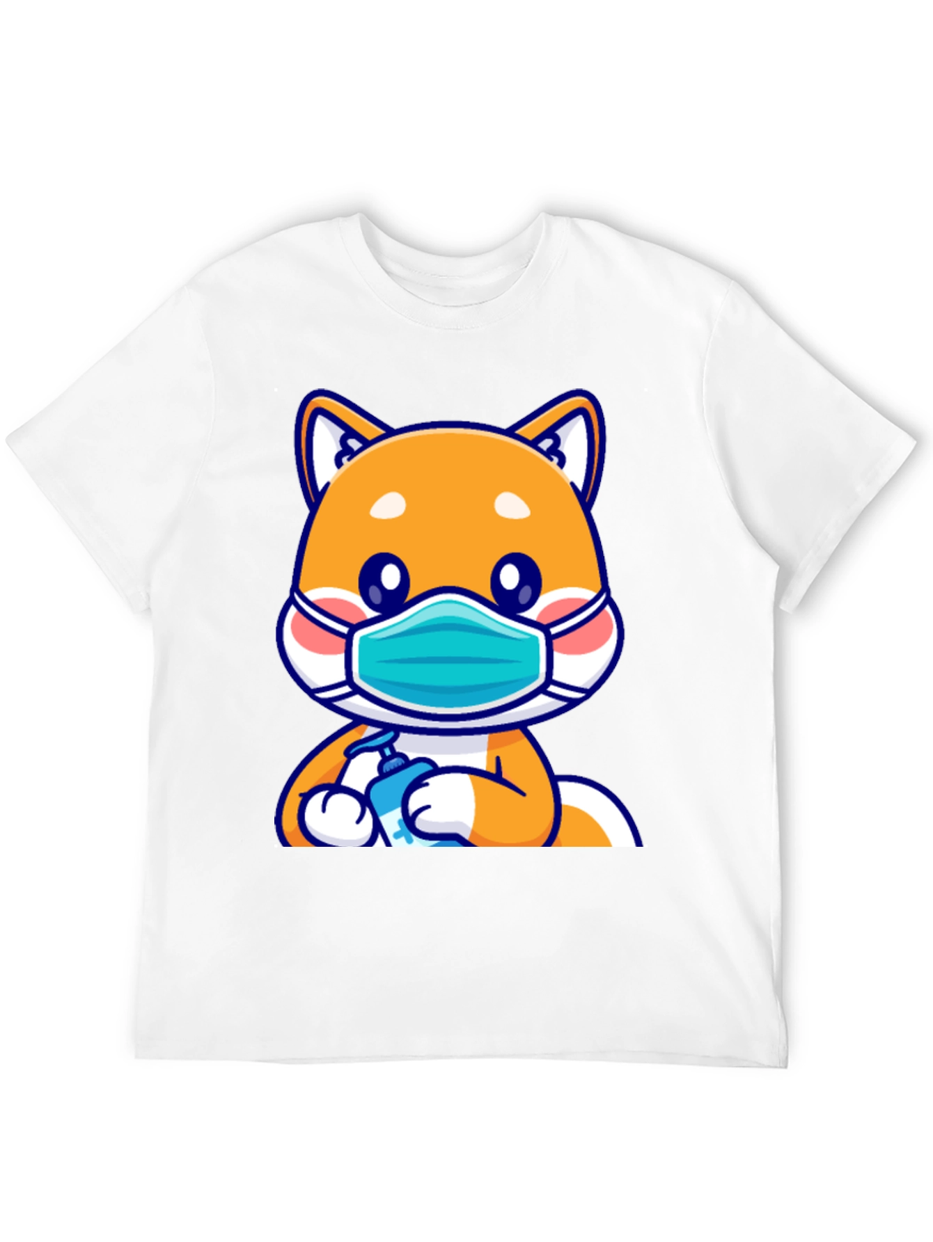 Shiba Inu Wearing Mask & Sanitizing T-Shirt