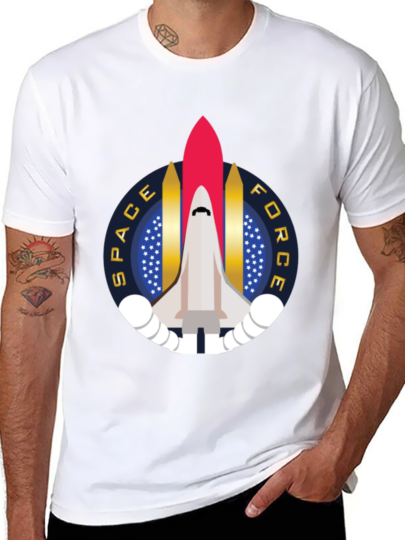 Space Force Rocket Graphic T-Shirt