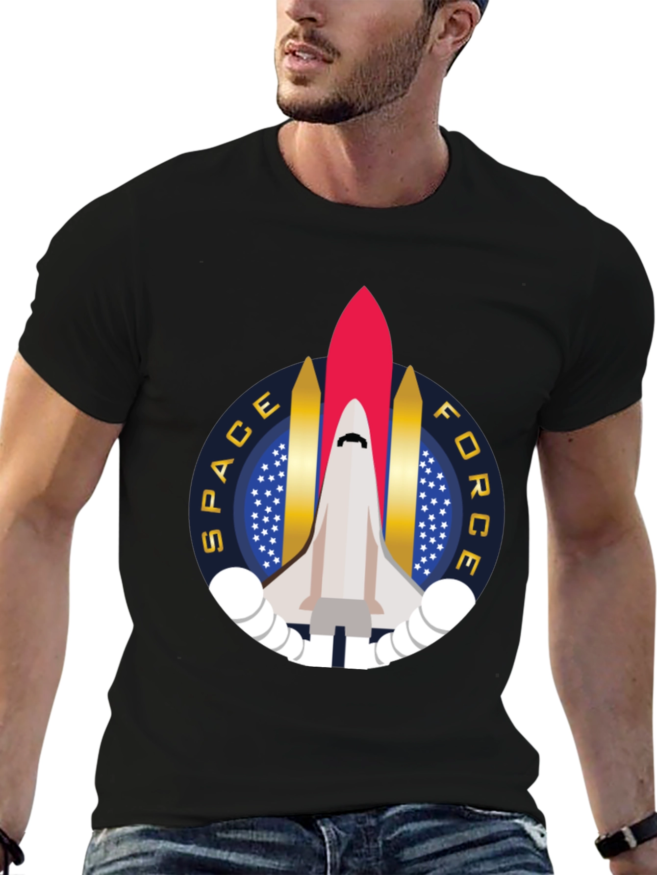 Space Force Rocket Graphic T-Shirt