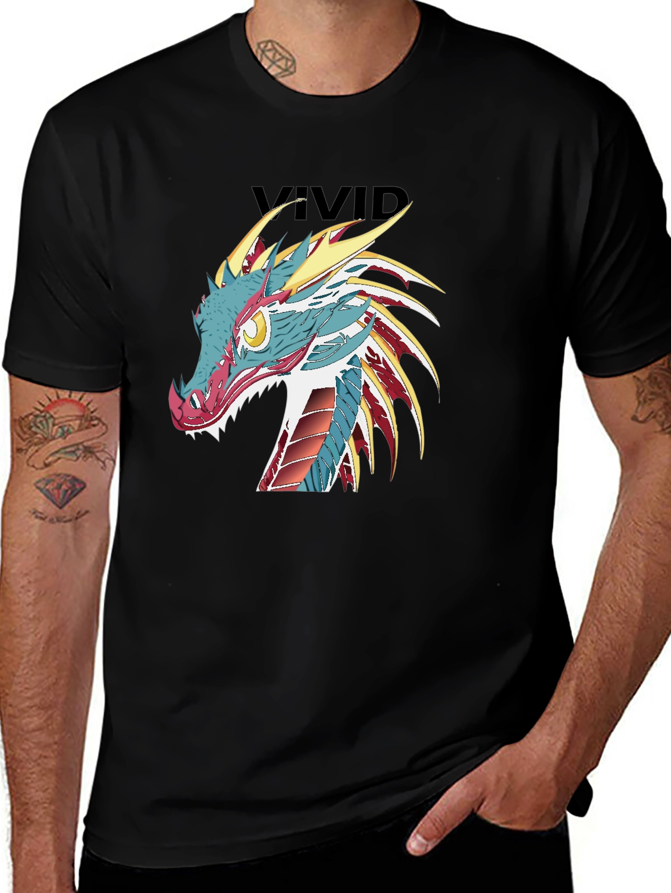 Dragon Graphic Black T-Shirt - Vivid Design