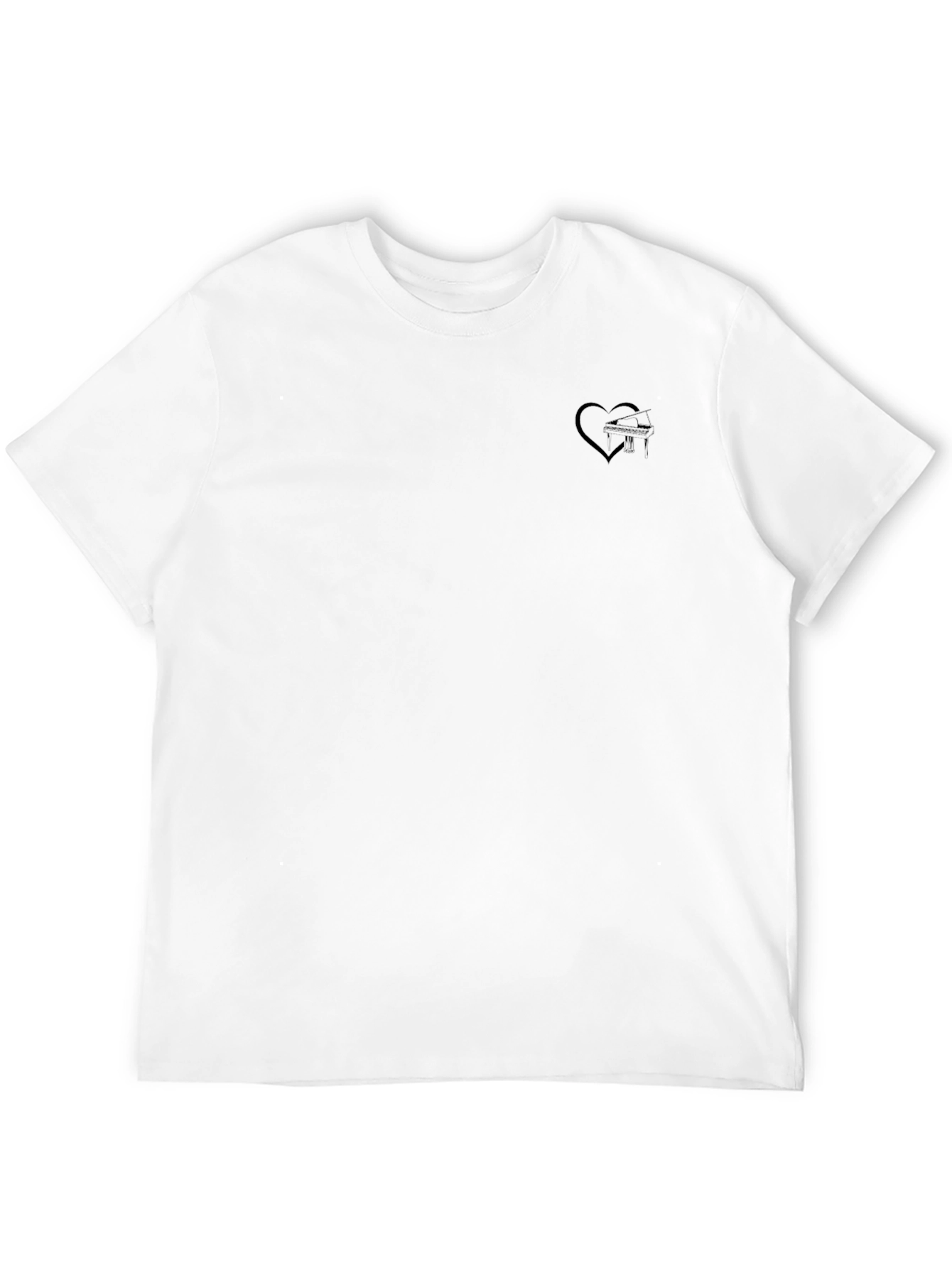 Black Graphic Tee - Heart and Airplane Design