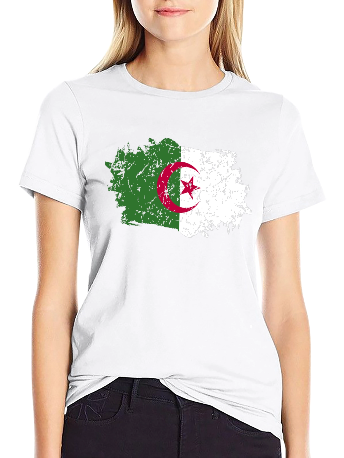 Algeria Flag T-Shirt - Distressed Design
