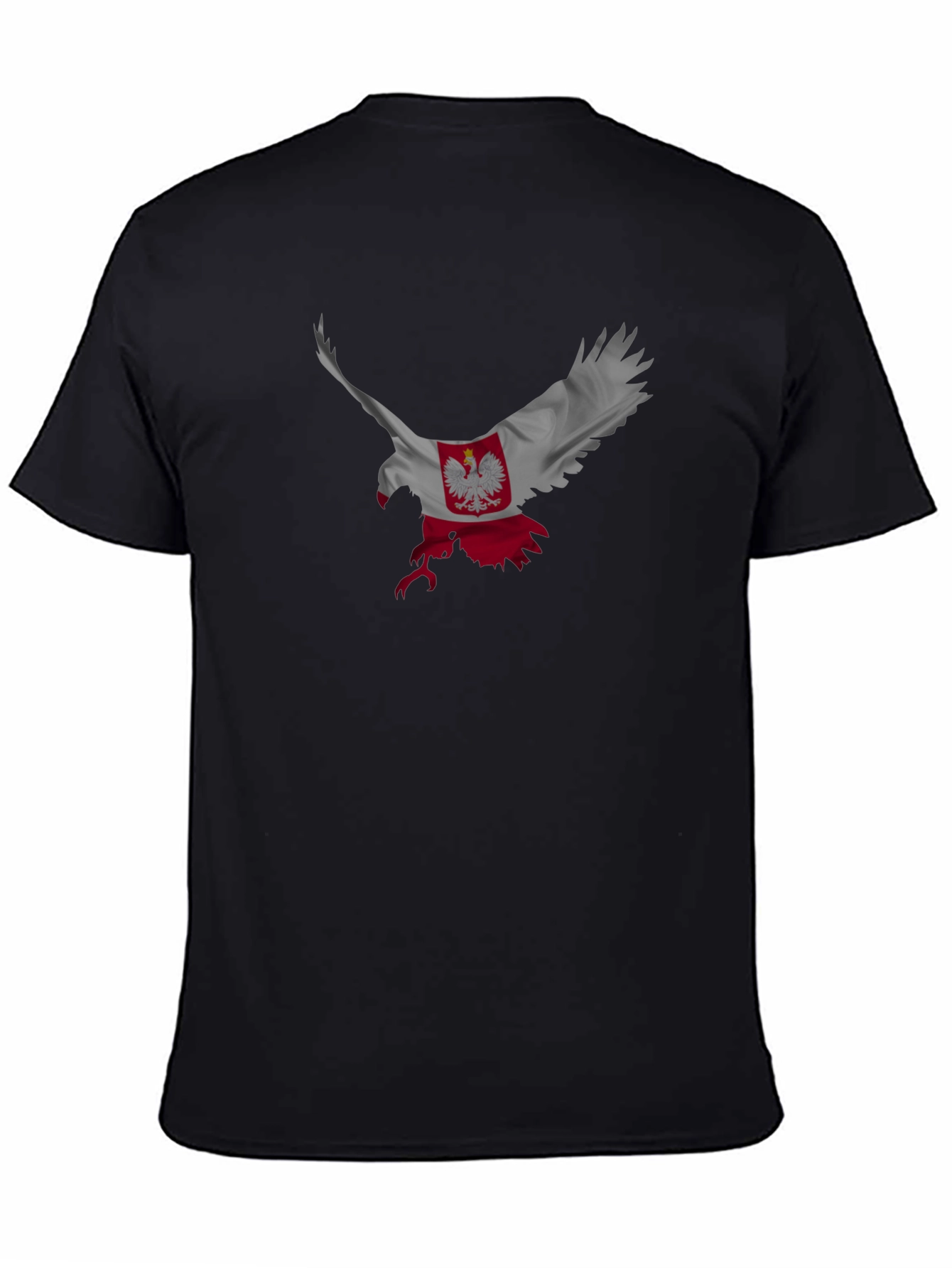 Polish Eagle Flag Graphic Black T-Shirt