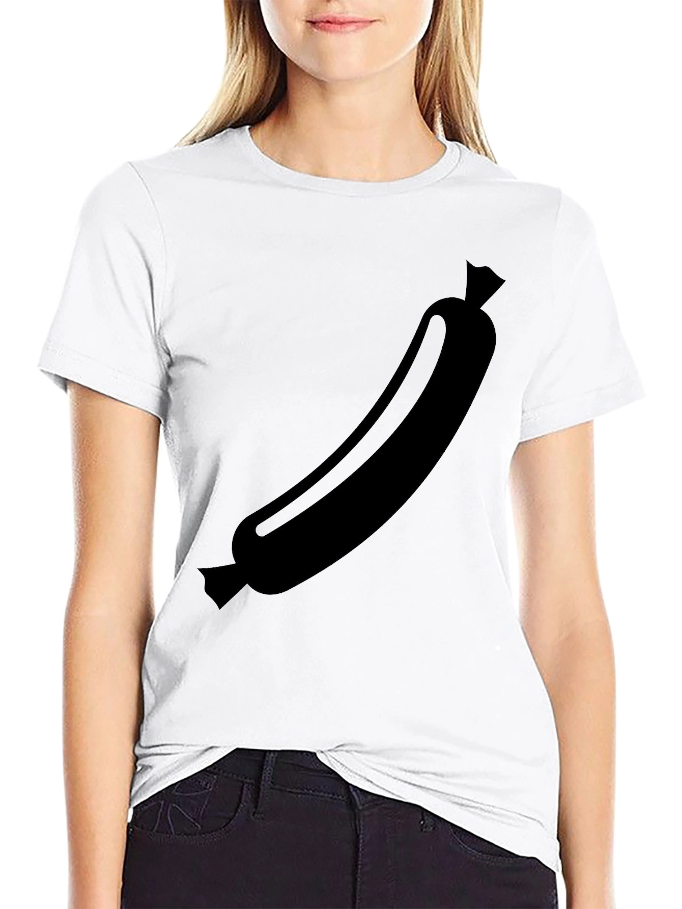 Black Sausage Graphic Tee - Funny Food Shirt