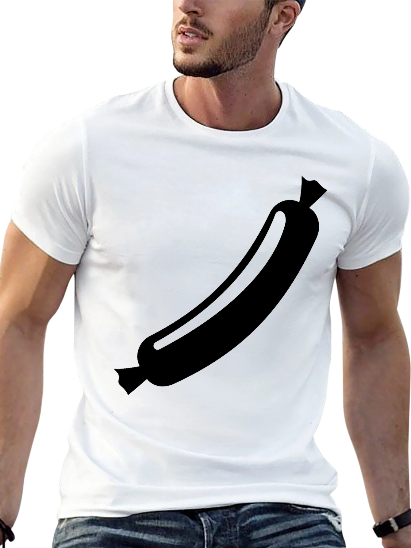 Black Sausage Graphic Tee - Funny Food Shirt