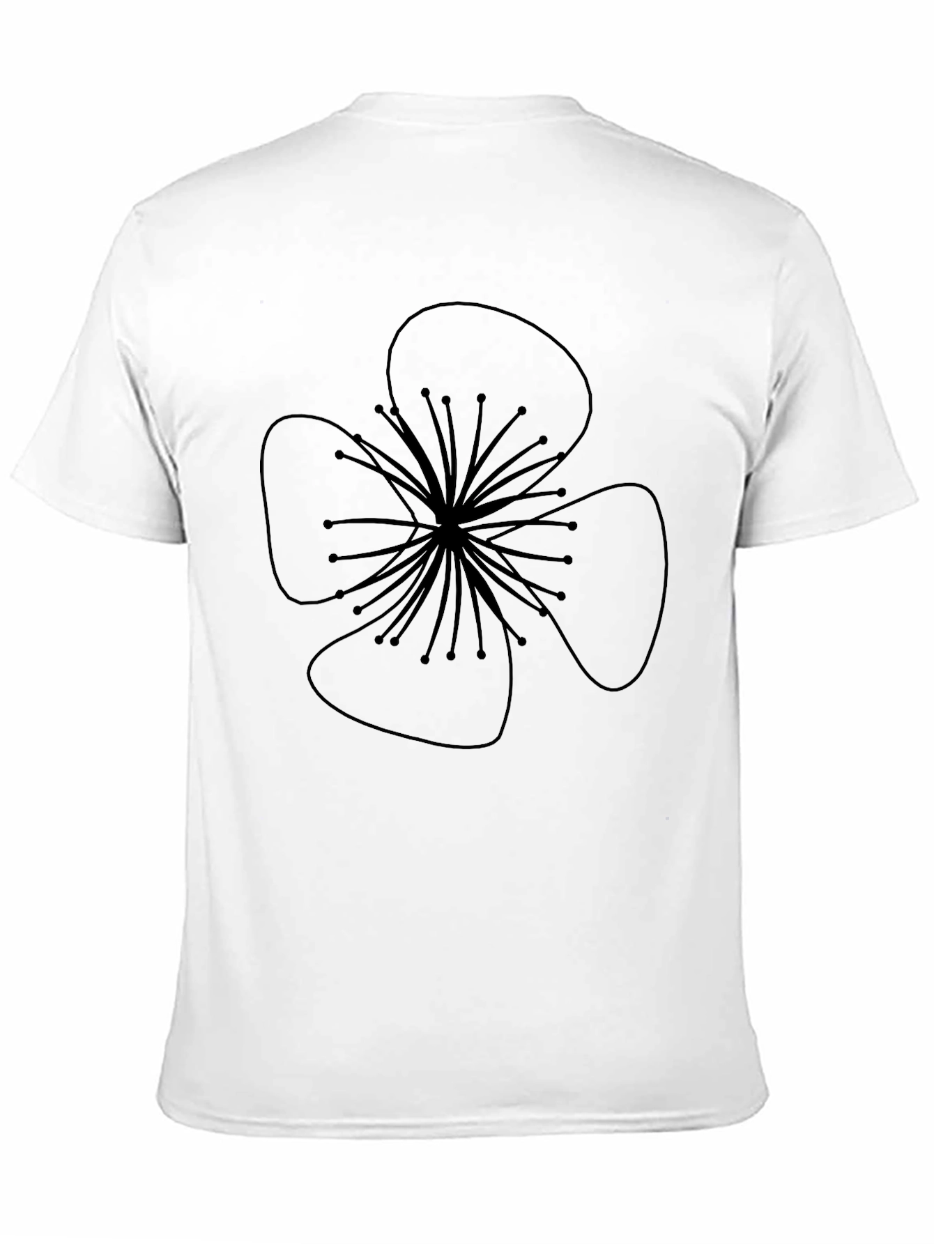 Black T-Shirt with Flower Design