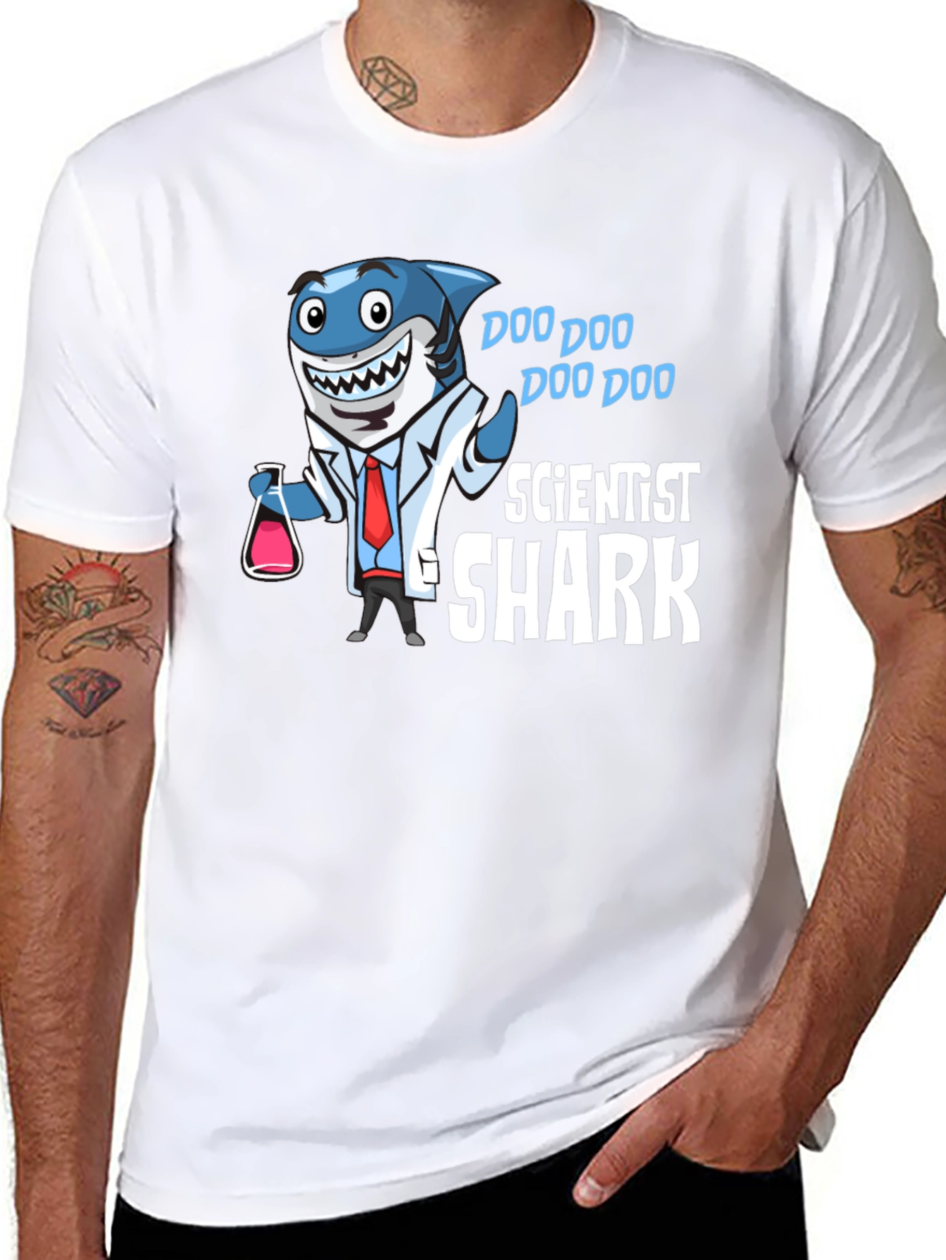 Scientist Shark T-Shirt Funny Graphic Tee