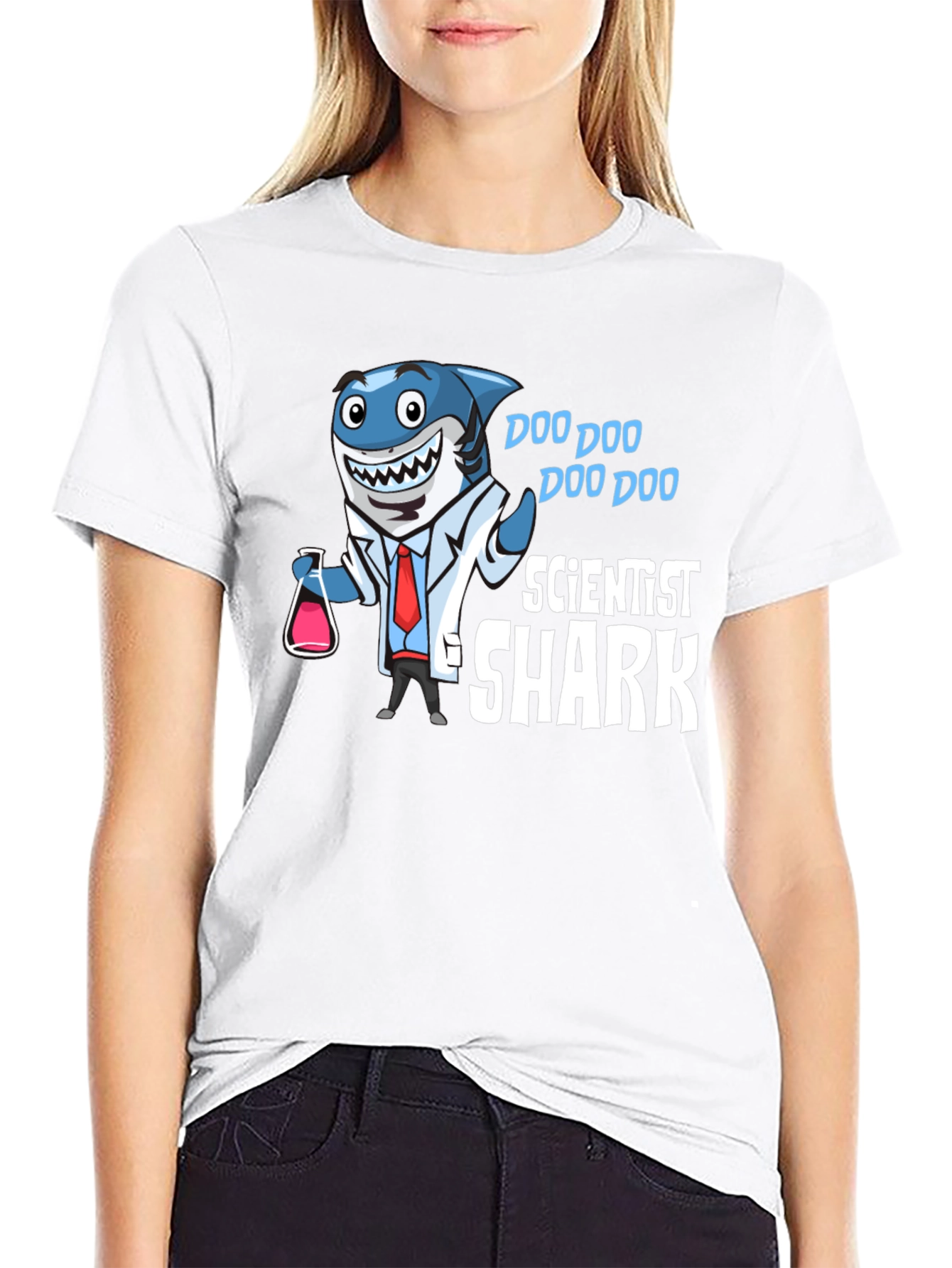 Scientist Shark T-Shirt Funny Graphic Tee
