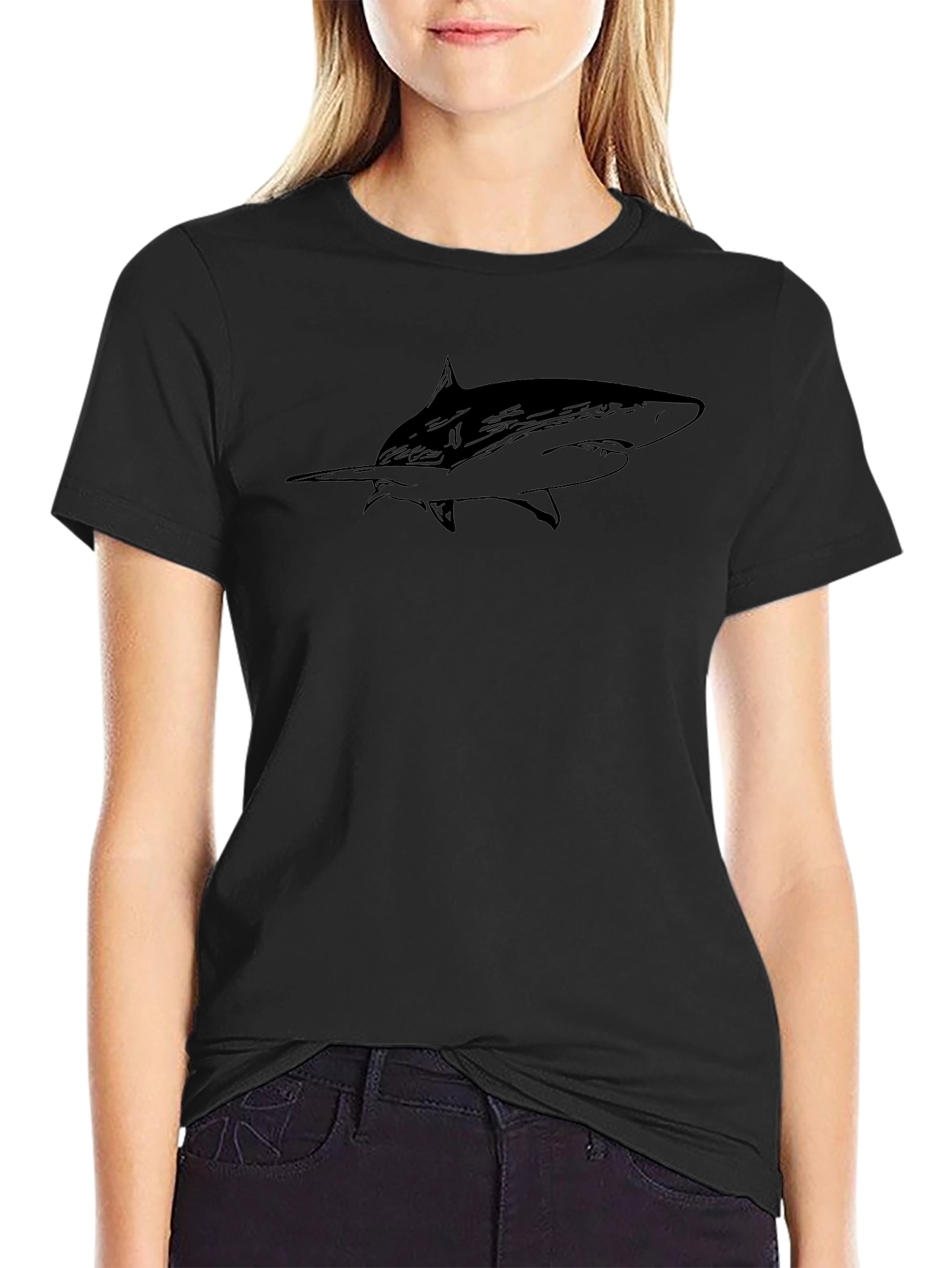 Black Shark Graphic Tee - Stylish Mens T-Shirt