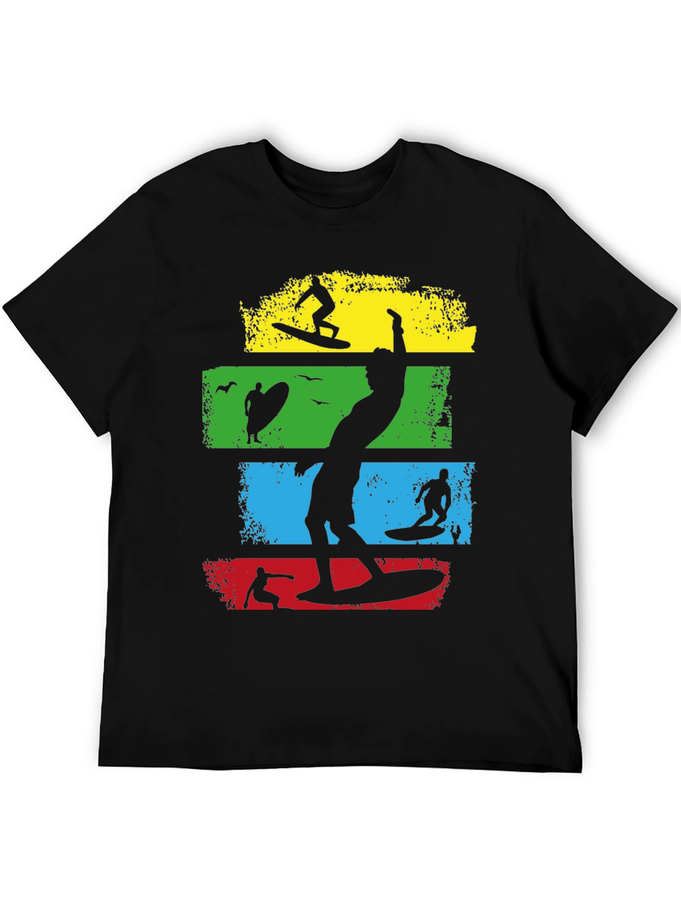 Surf Silhouette Tee - Retro Wave Design