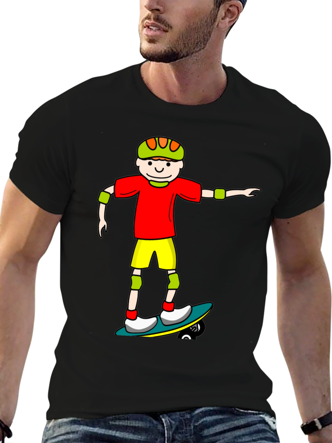 Skater Cartoon Graphic Tee