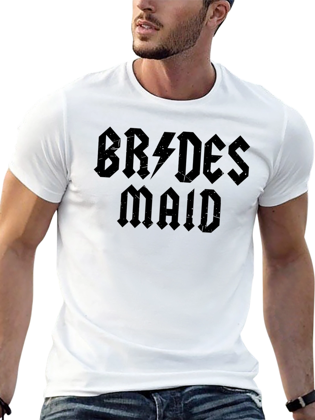 Bridesmaid AC/DC Style Graphic T-Shirt - Black