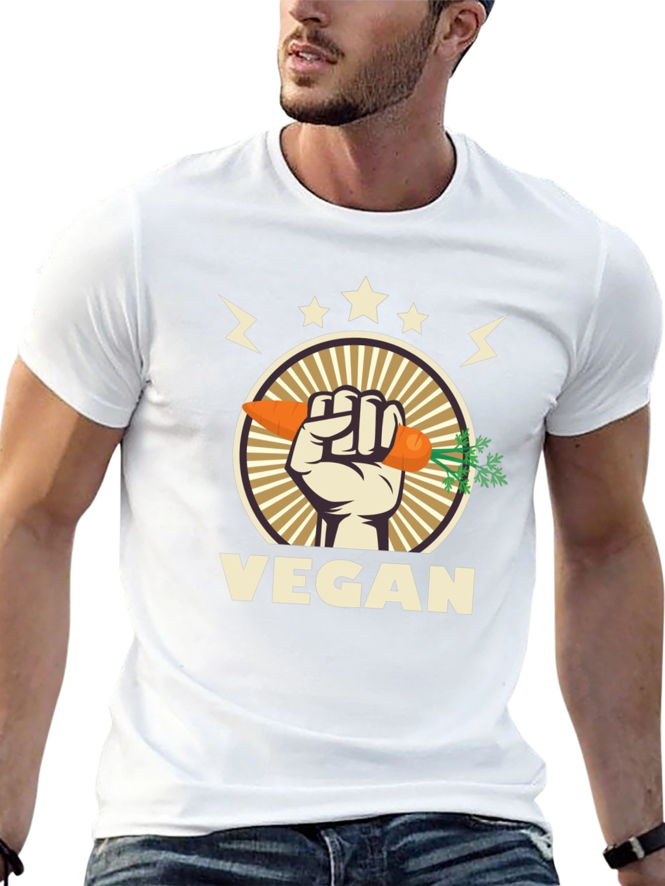 Vegan Carrot Fist T-Shirt - Eat Your Veggies!