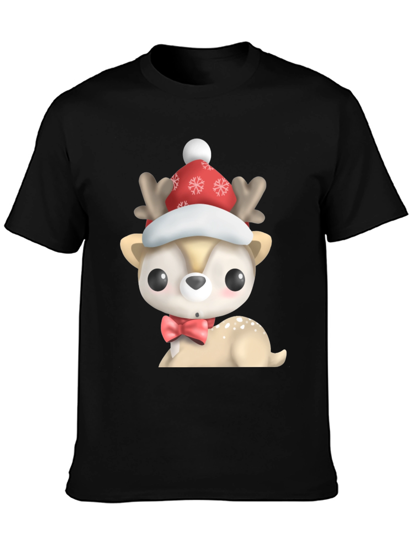 Cute Cartoon Deer Christmas T-Shirt