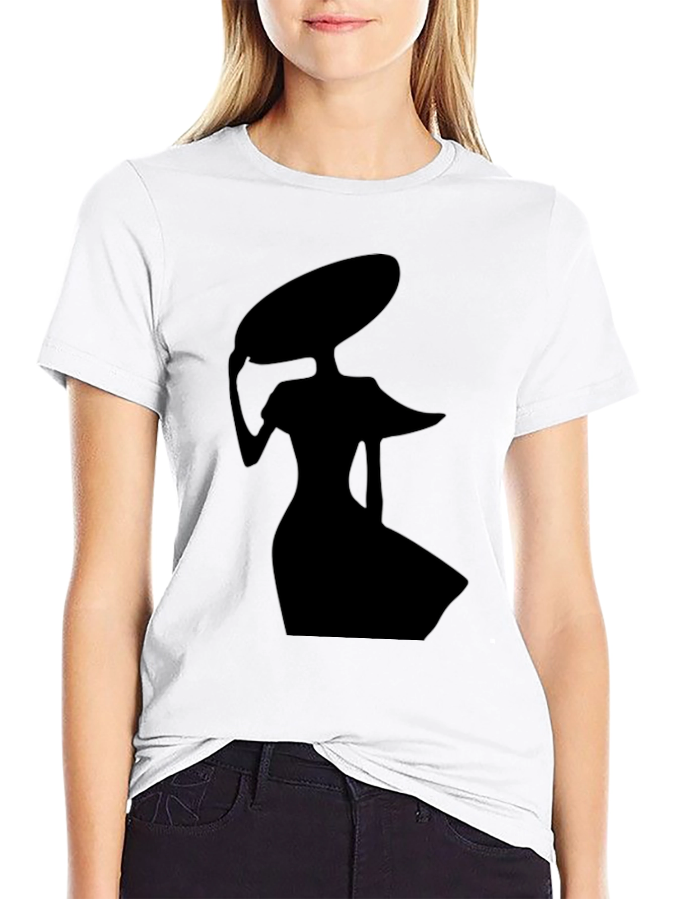 Elegant Silhouette Graphic Black T-Shirt