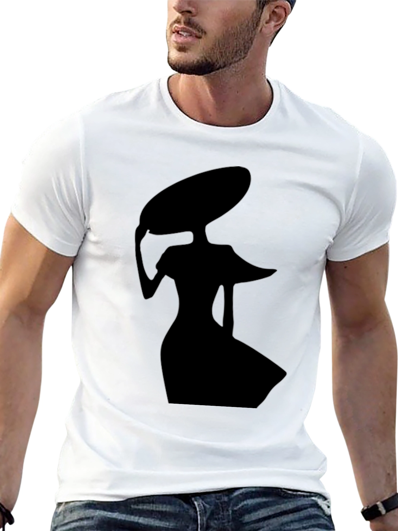 Elegant Silhouette Graphic Black T-Shirt