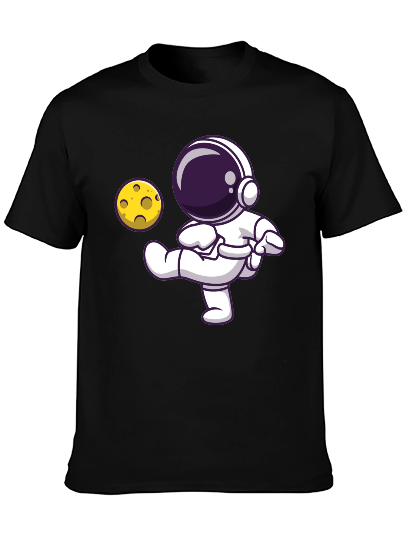 Astronaut Kicking Moon T-Shirt - Black