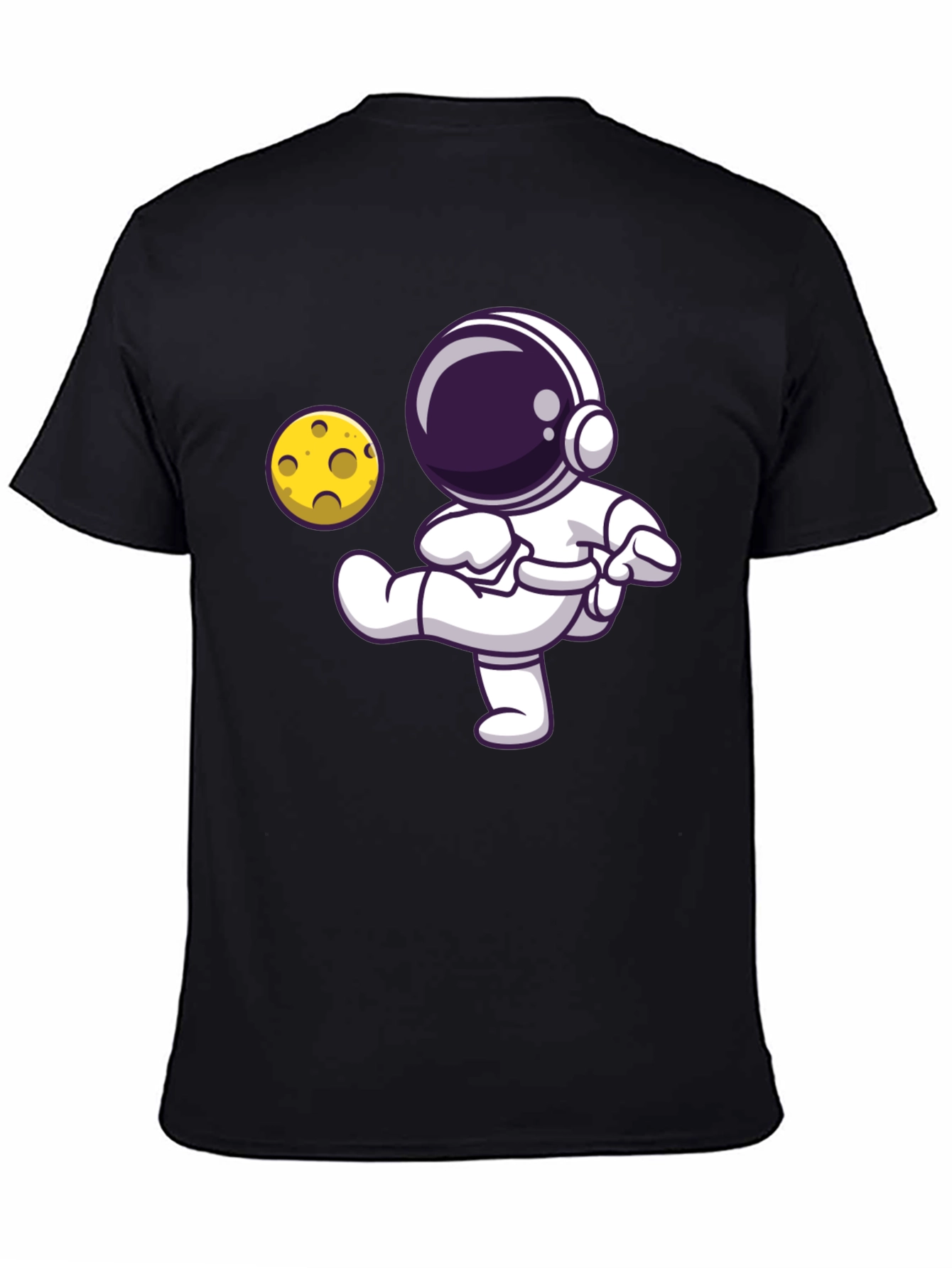 Astronaut Kicking Moon T-Shirt - Black