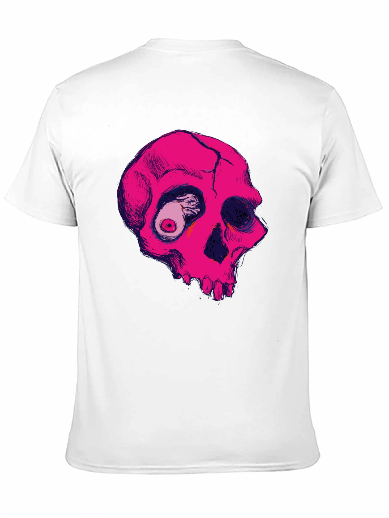 Pink Skull Graphic Tee - Unique Design